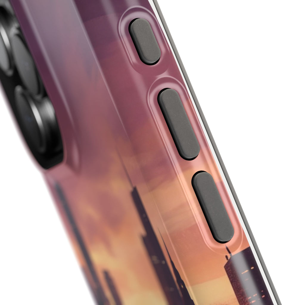 Personalized Dachshund City Skyline Phone Case — Wireless Charging Cover