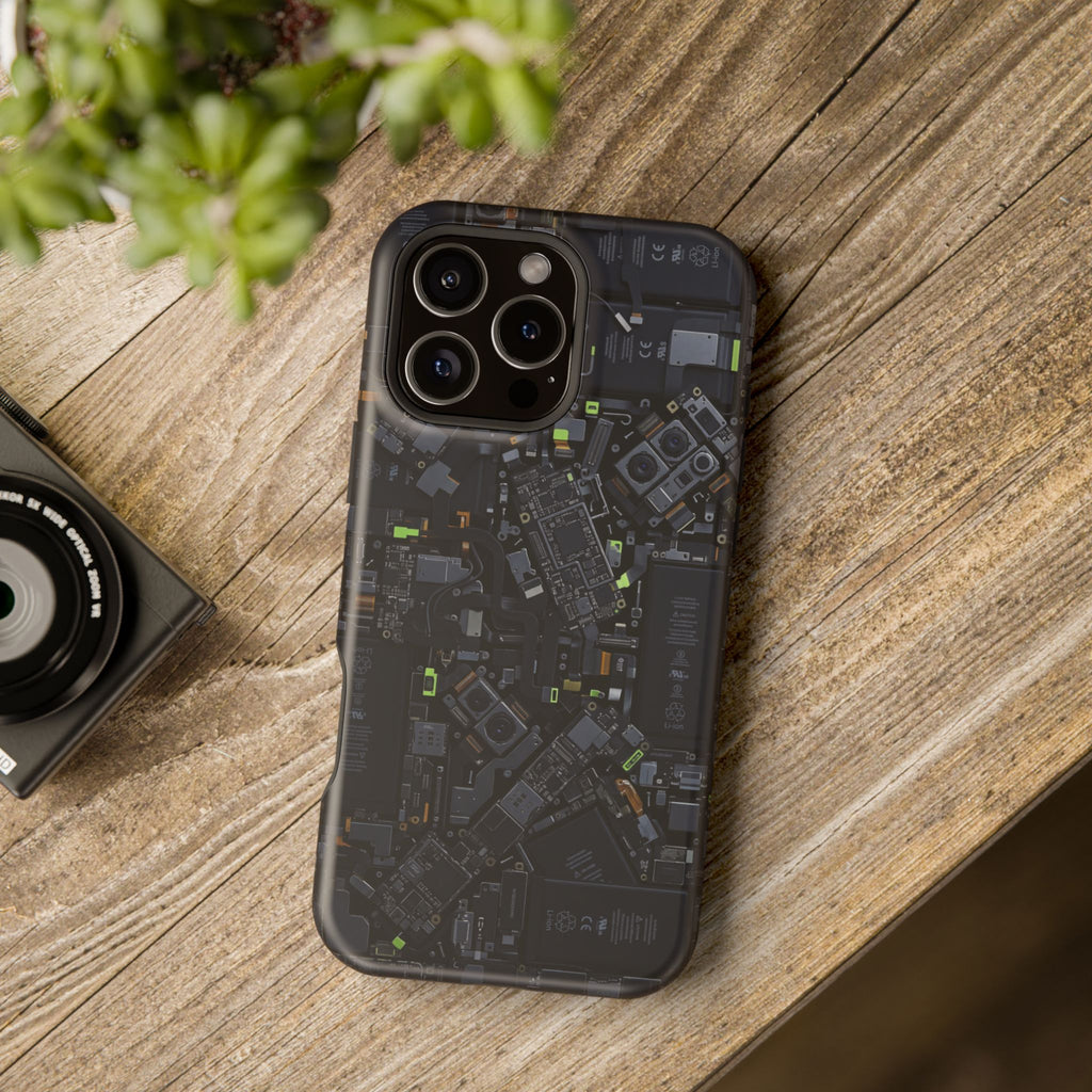 Circuit Core Phone Case — Motherboard Print Wireless Charging Cover
