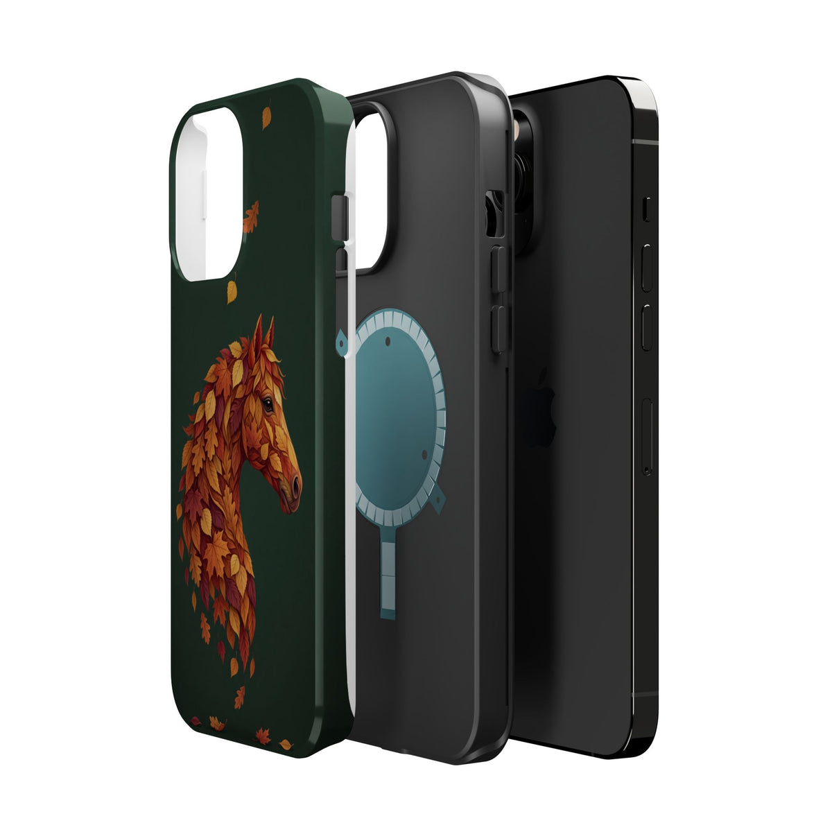 Autumn Leaves Horse Phone Case — Tough Magnetic Case with Wireless Charging