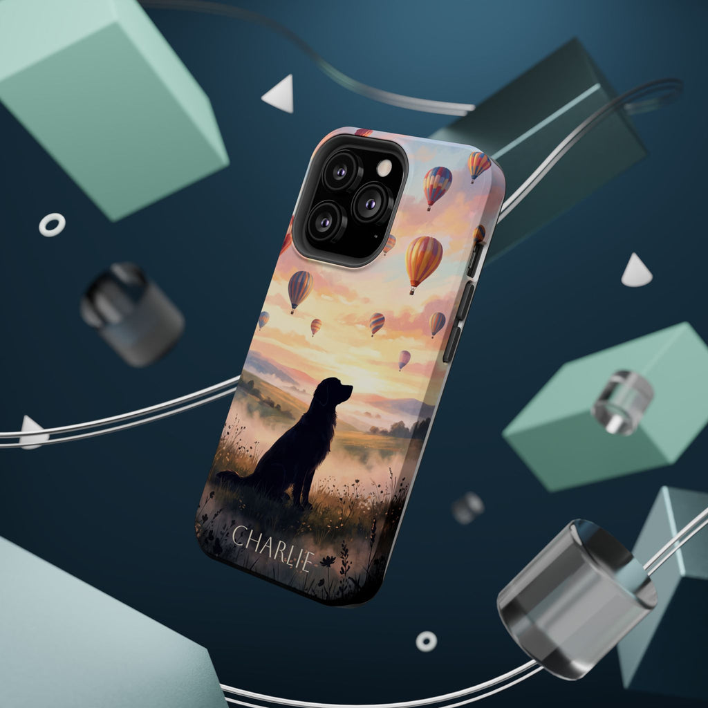 Personalized Golden Retriever Hot Air Balloon Phone Case — Wireless Charging Cover
