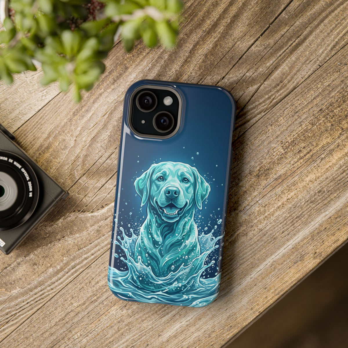 Water Splash Labrador Phone Case — Tough Magnetic Case with Wireless Charging