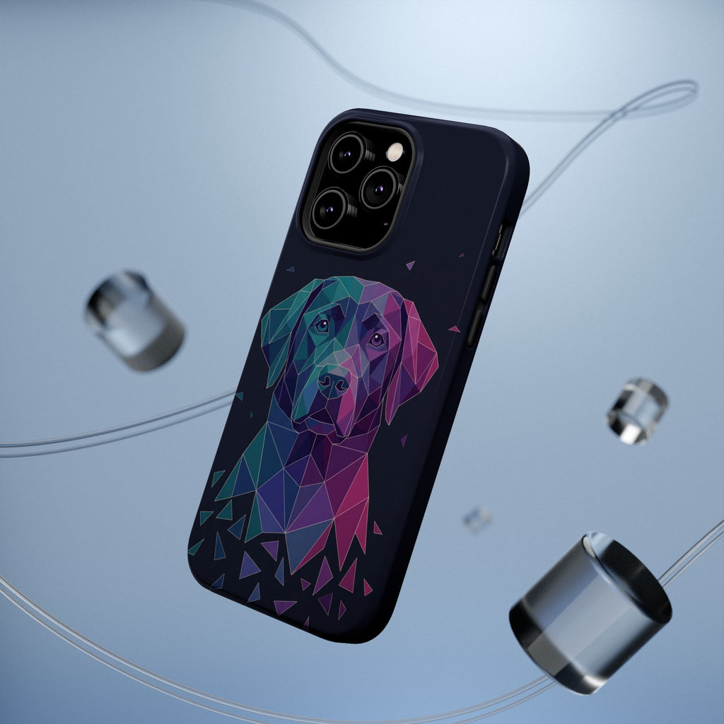 Geometric Labrador Phone Case — Tough Magnetic Case with Wireless Charging
