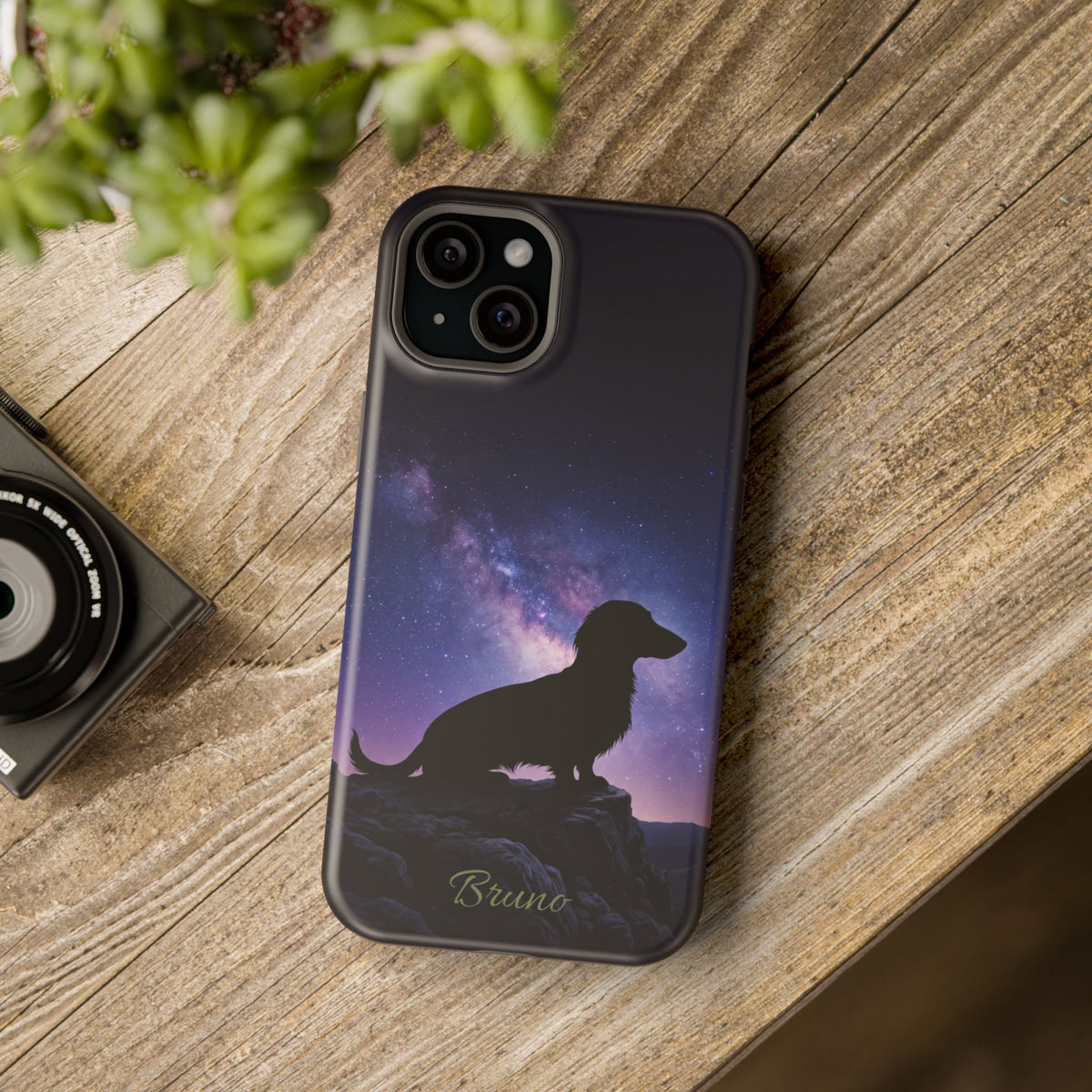 Personalized Dachshund Starry Night Phone Case — Wireless Charging Cover