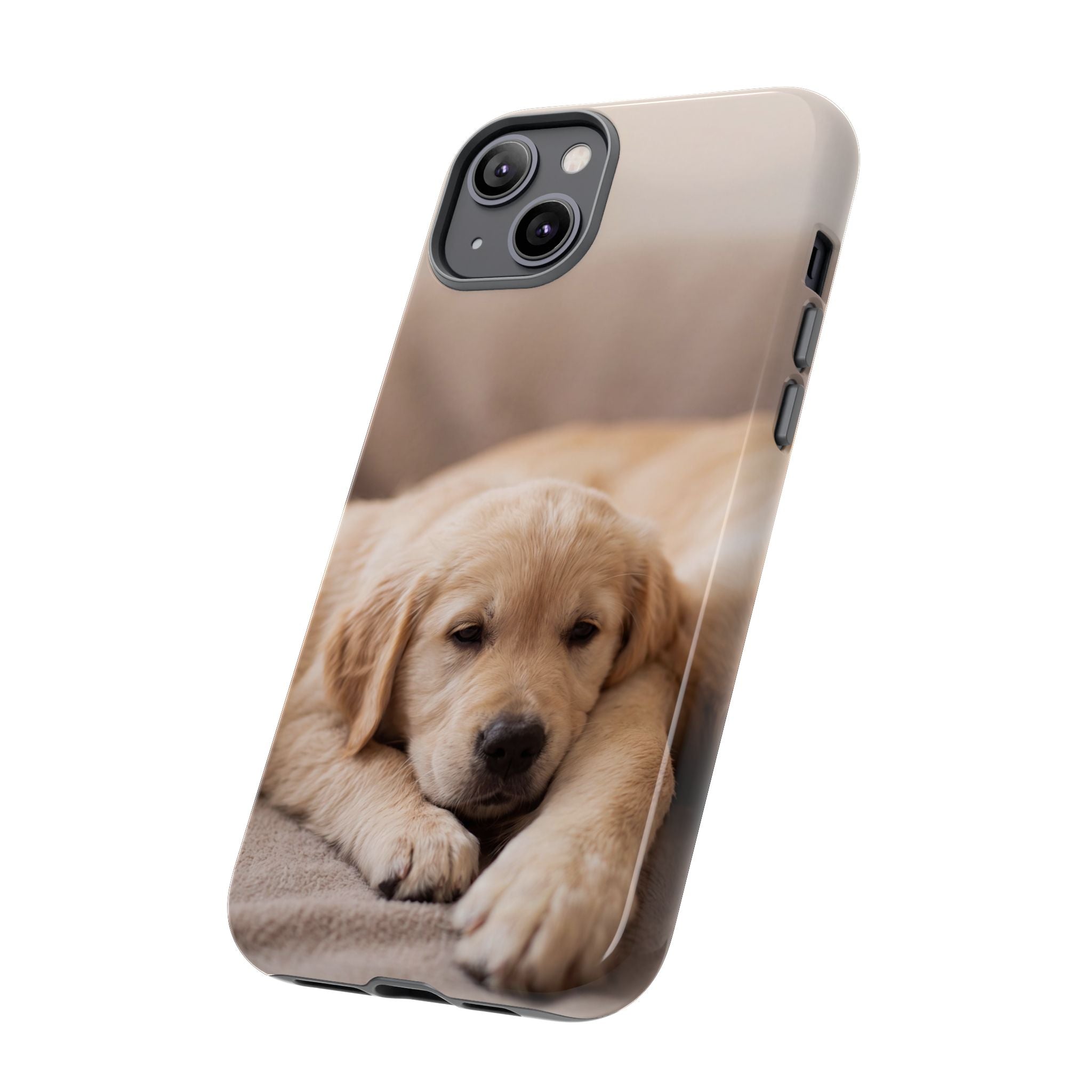 Sleepy Golden Retriever Puppy Phone Case | Cozy Cuddly Puppy Portrait | Samsung & iPhone