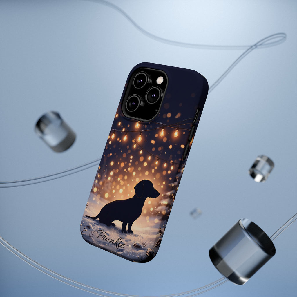 Personalized Dachshund Golden Sparks Phone Case — Wireless Charging Cover