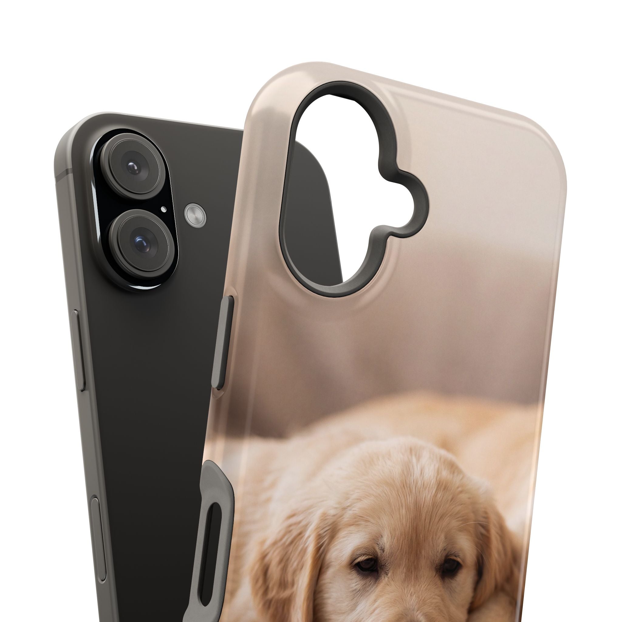 Golden Retriever Puppy Phone Case — Impact-Resistant Wireless Charging Cover