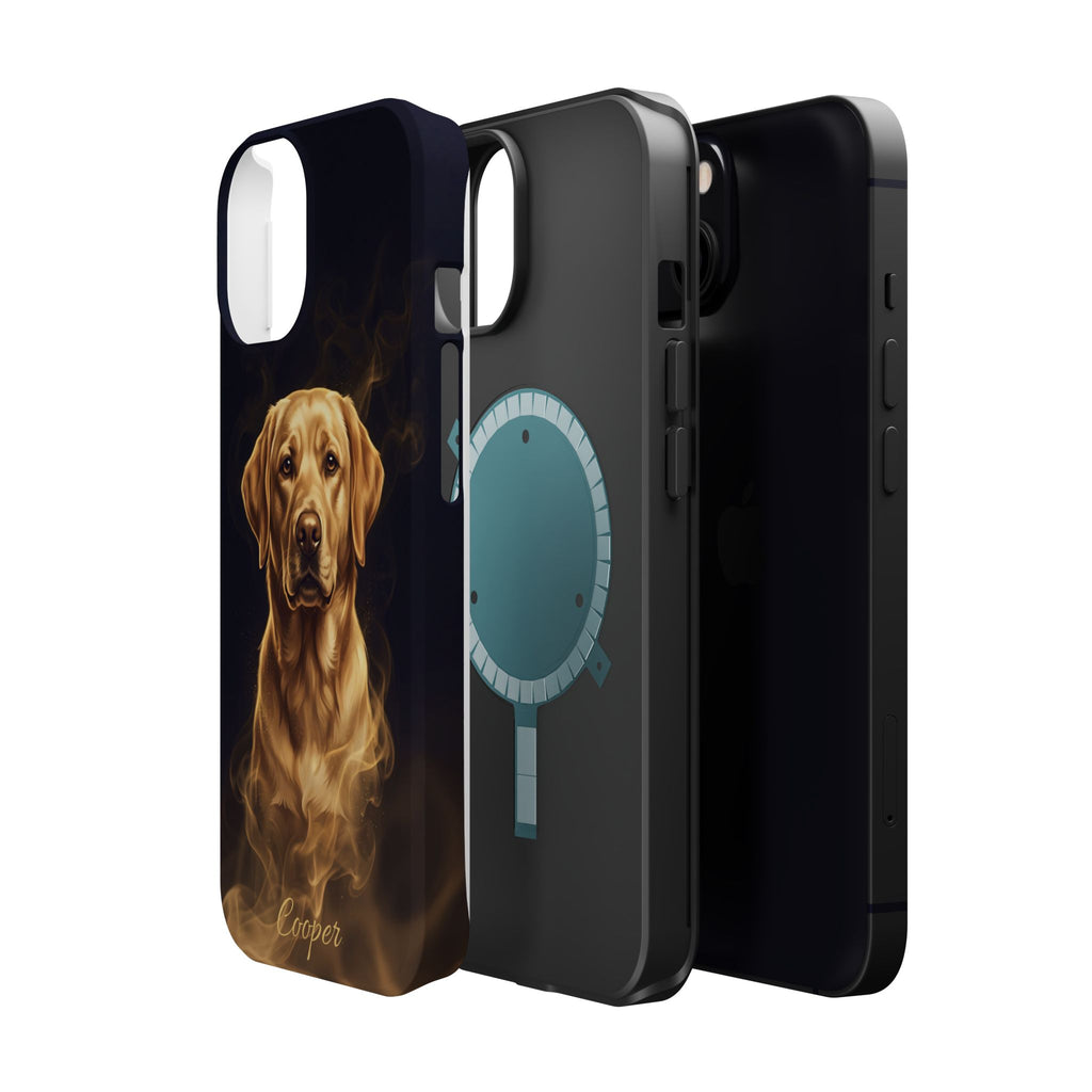 Personalized Gold Smoke Labrador Phone Case — Tough Magnetic Case with Wireless Charging