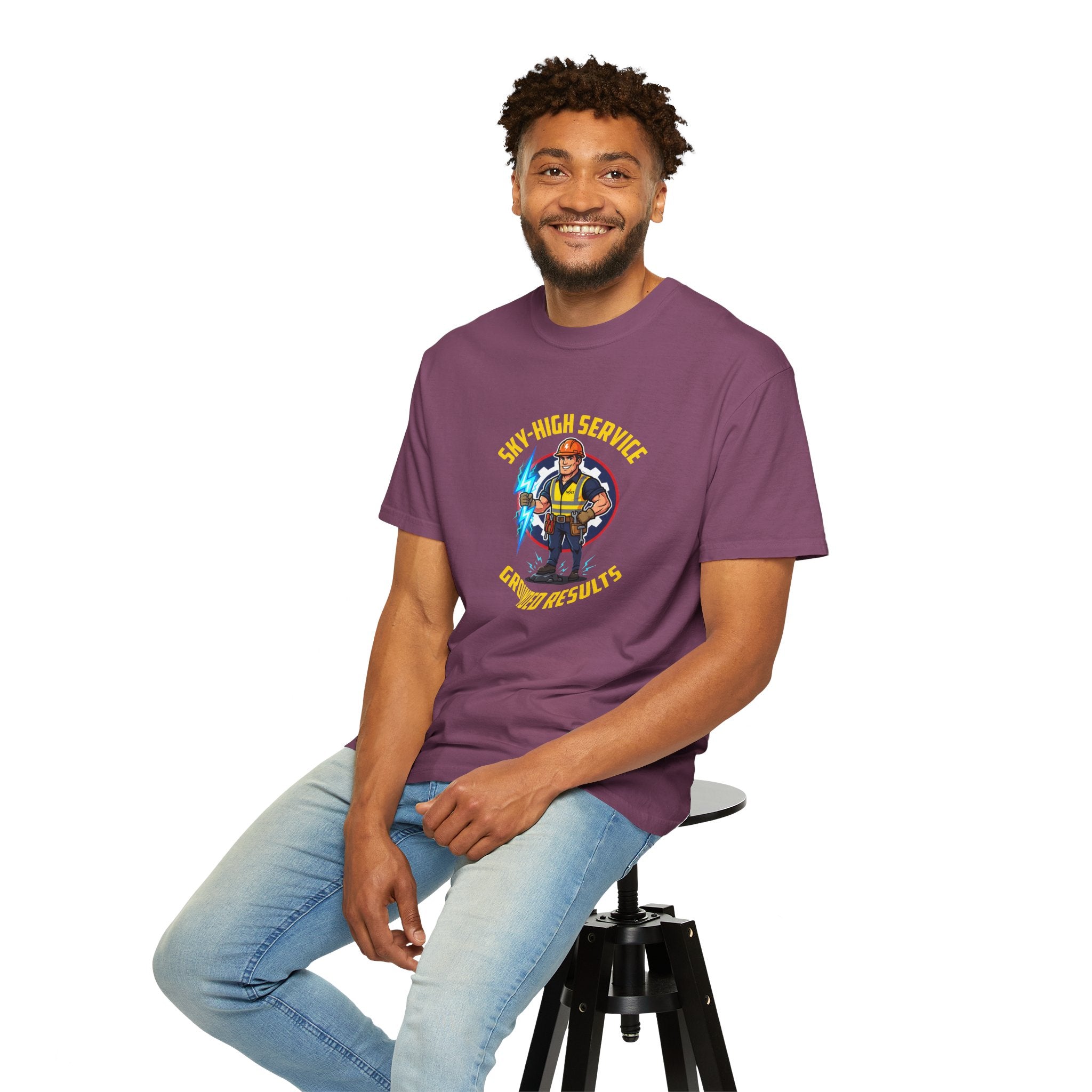 Sky-High Service Grounded Results Electrician T-Shirt