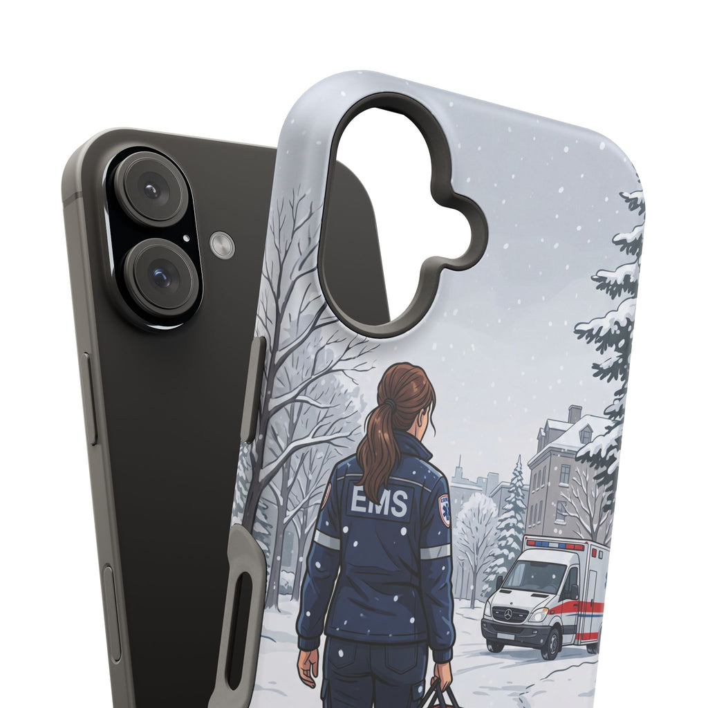 Paramedic/EMT Winter Phone Case — Magnetic Wireless Charging Cover