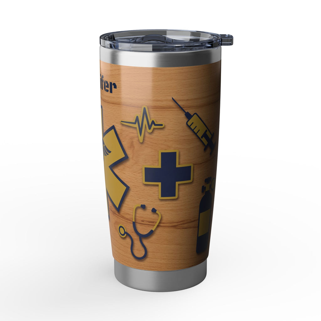 Personalized Paramedic/EMT Tumbler – 20 oz Wood Grain Design with Custom Name