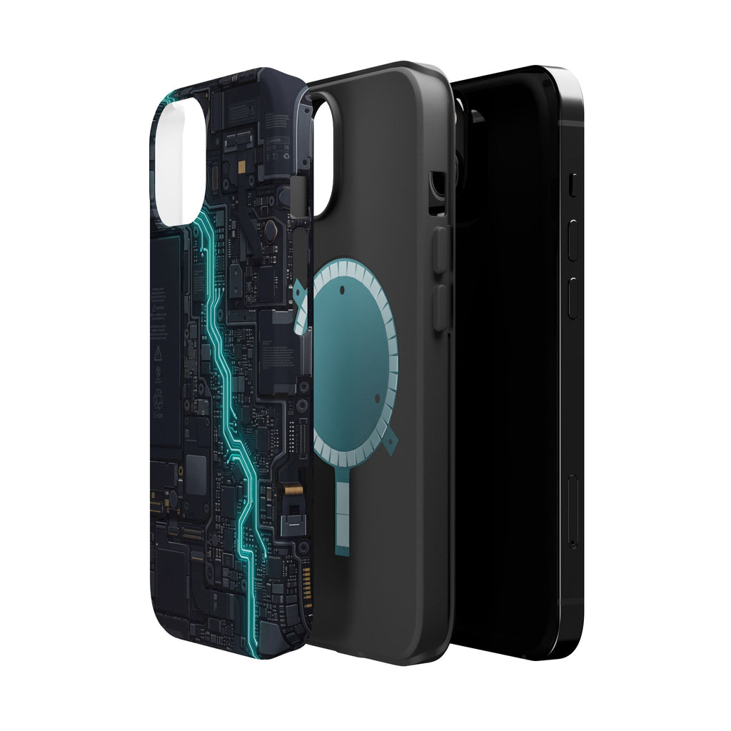 Cyan Bolt Electrician Phone Case — Electric Circuit Wireless Charging Cover