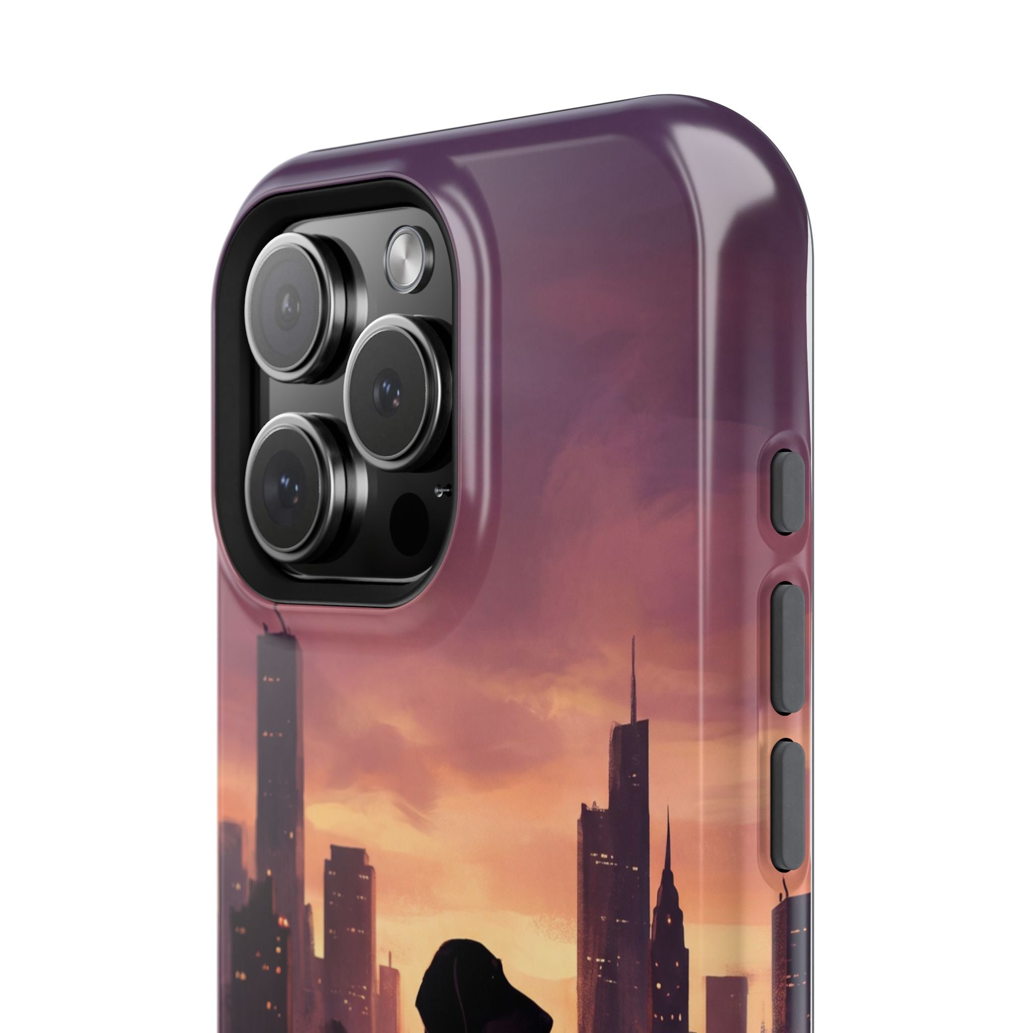 Personalized Dachshund City Skyline Phone Case — Wireless Charging Cover