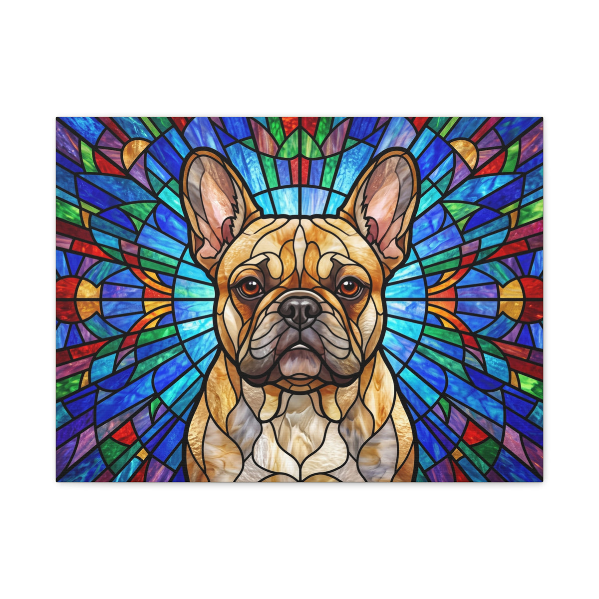 French Bulldog Canvas | Stained Glass Mosaic Wall Art