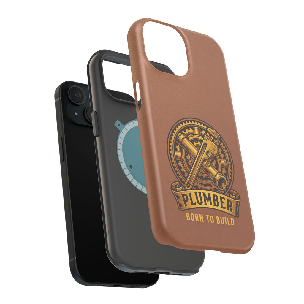 Plumber Born to Build Phone Case — Badge Wireless Charging Cover