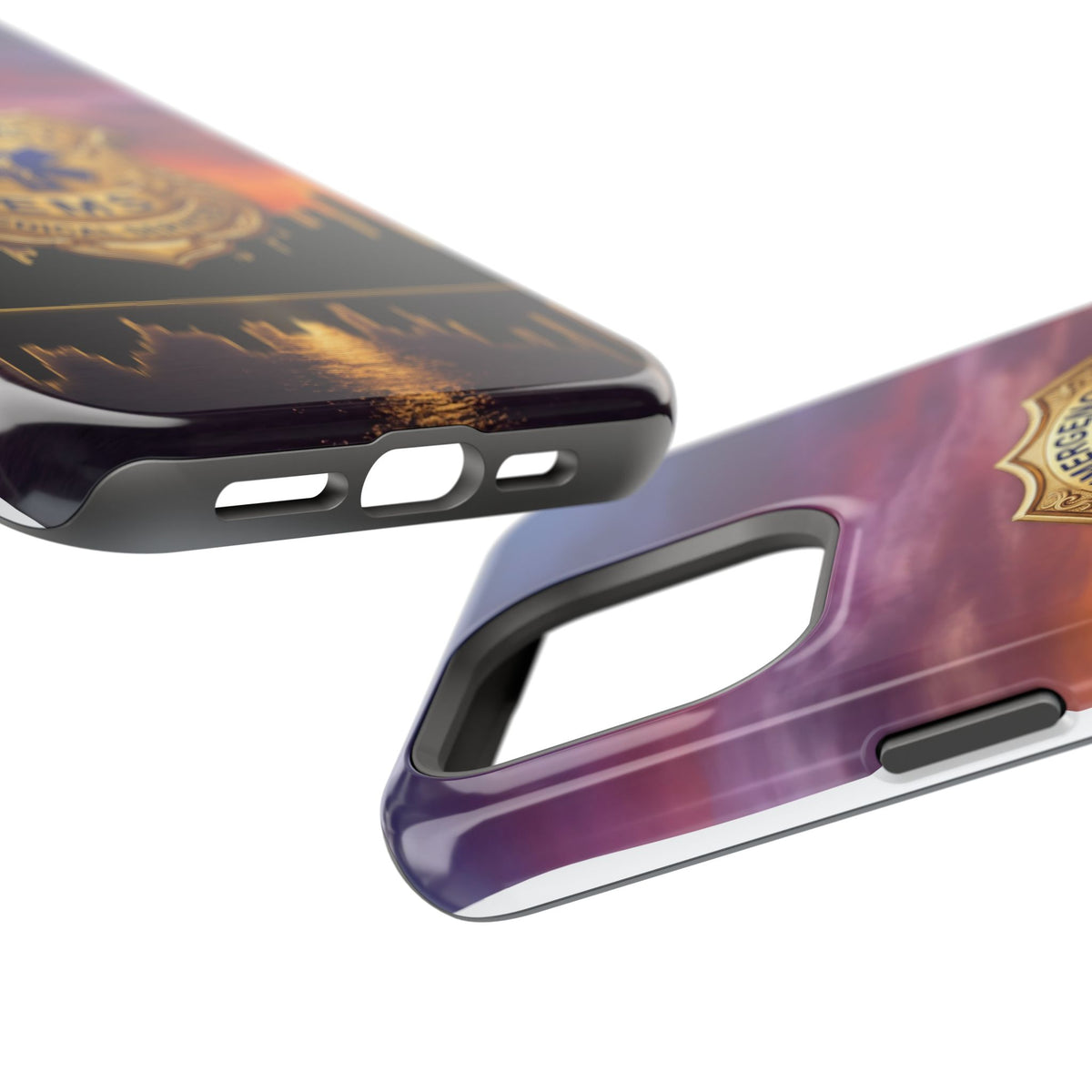EMS Badge Sunset Skyline Phone Case — Magnetic Wireless Charging Cover