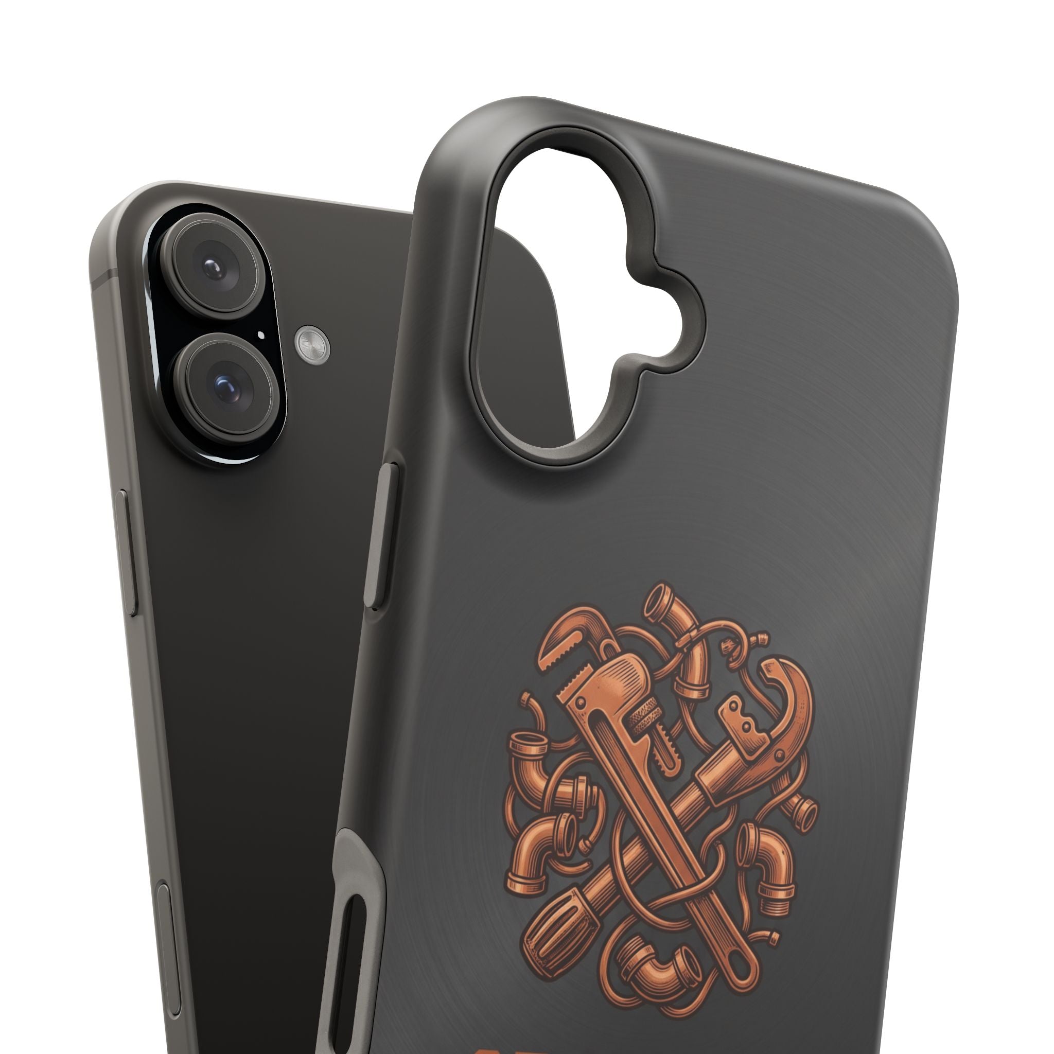 Crafted to Last Phone Case — Crossed Wrenches Wireless Charging Cover