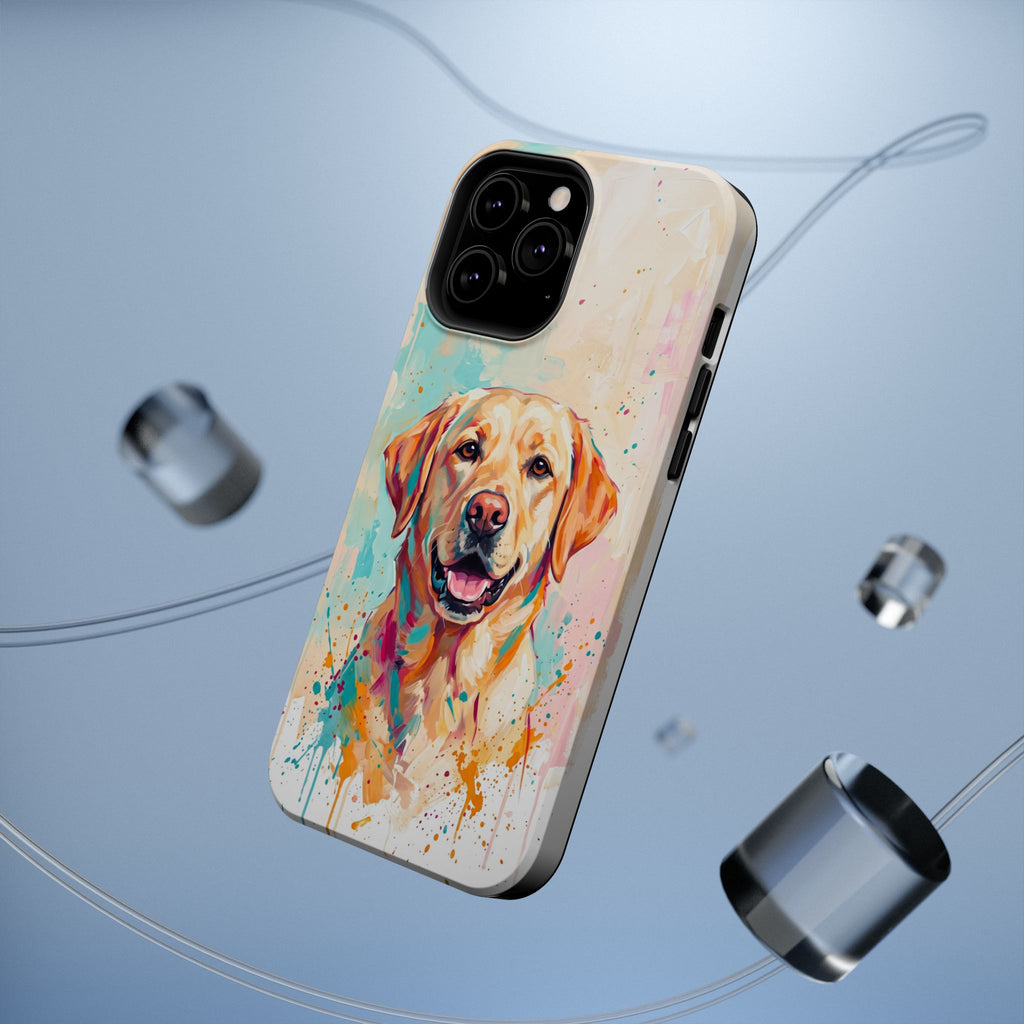 Yellow Labrador Colour Splash Phone Case — Tough Magnetic Case with Wireless Charging