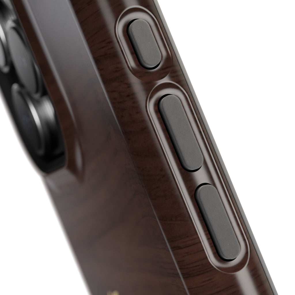 Gold Paramedic Laurel Badge Wood Phone Case — Magnetic Wireless Charging Cover