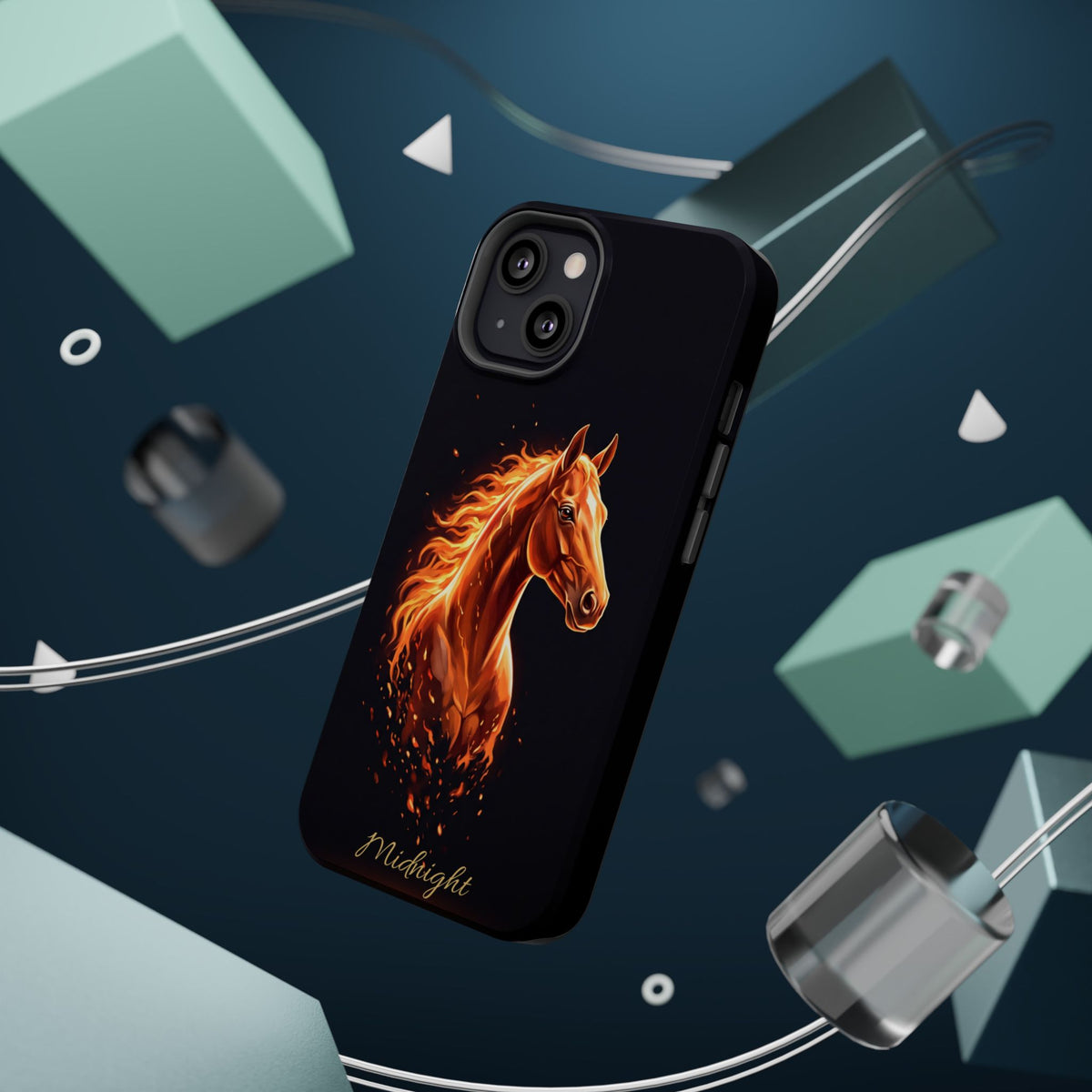 Personalized Fire & Ember Horse Phone Case — Tough Magnetic Case with Wireless Charging