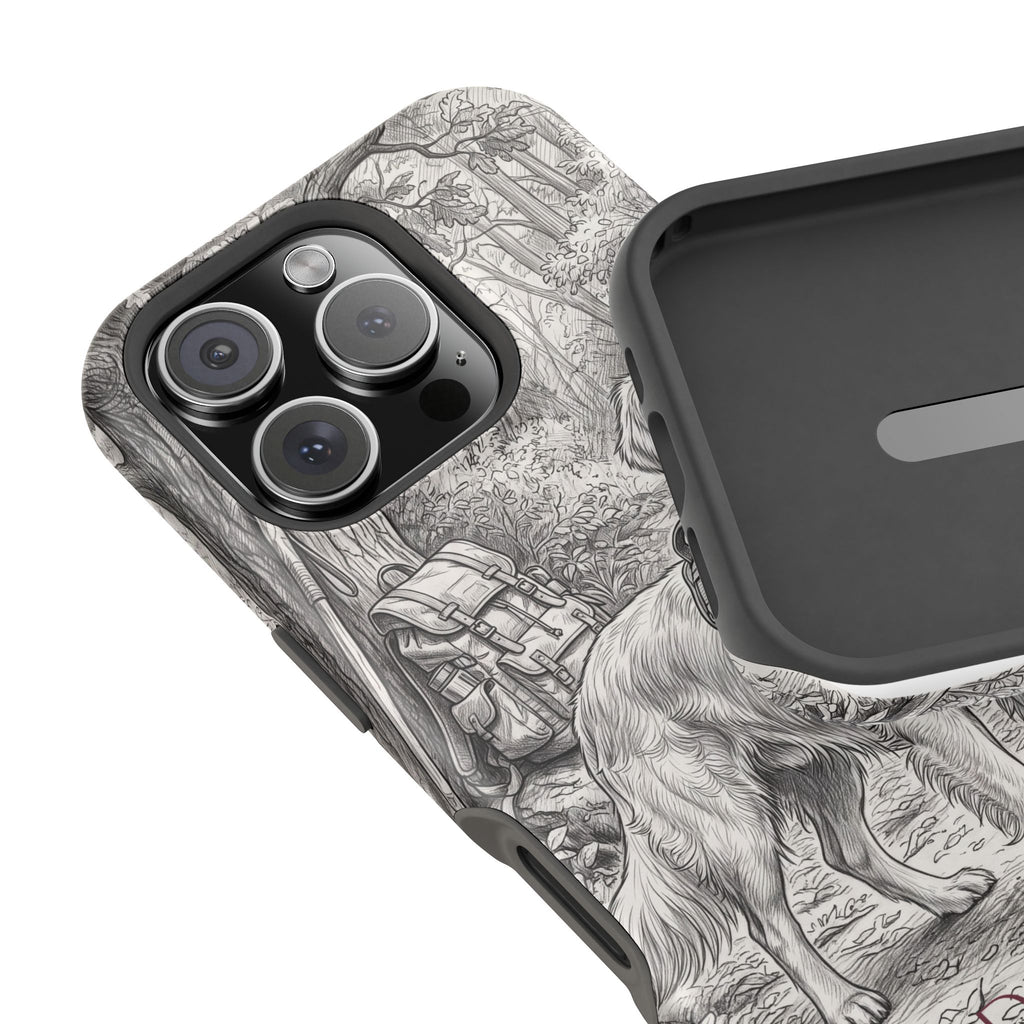 Personalized Golden Retriever Woodland Trail Phone Case — Wireless Charging Cover