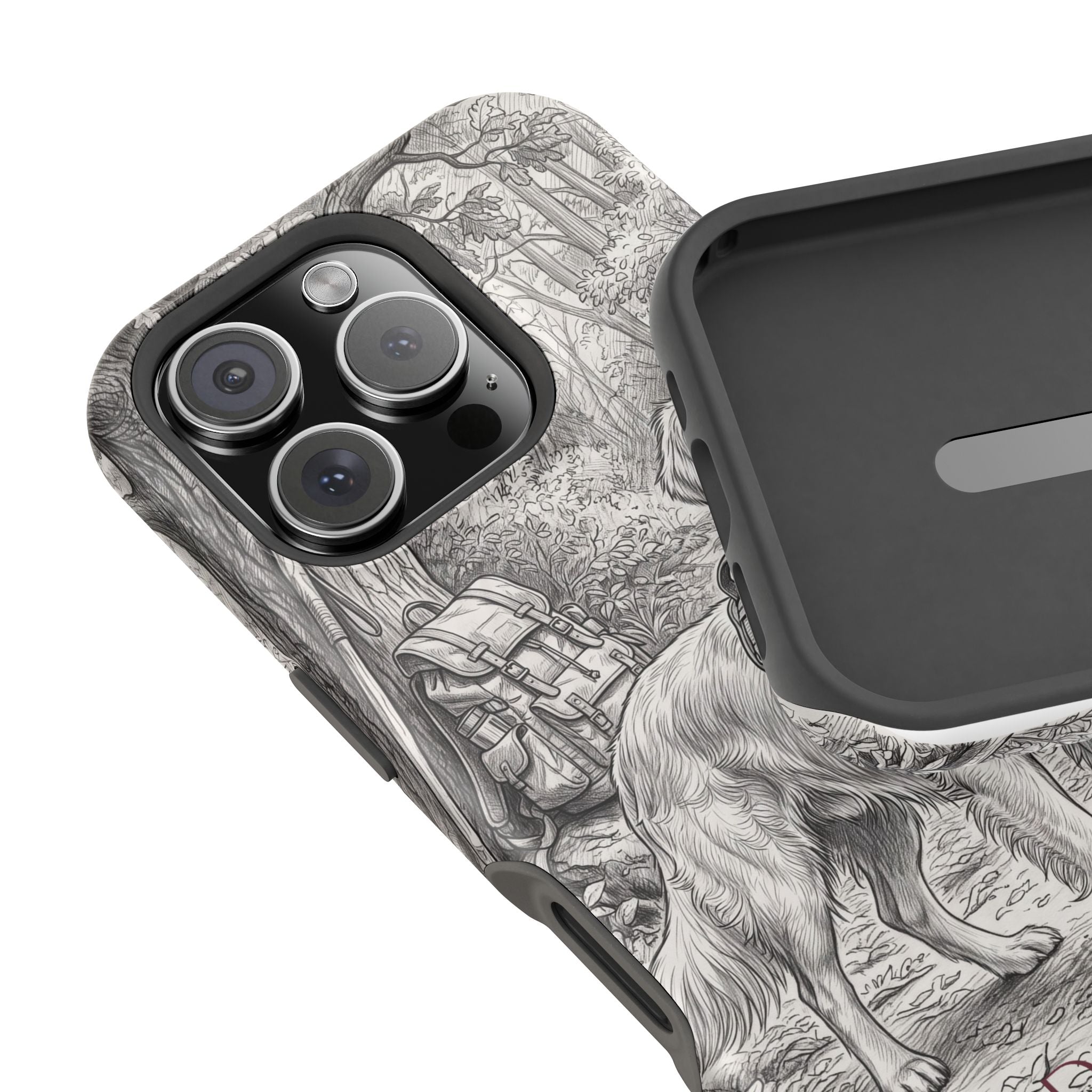 Personalized Golden Retriever Woodland Trail Phone Case — Wireless Charging Cover