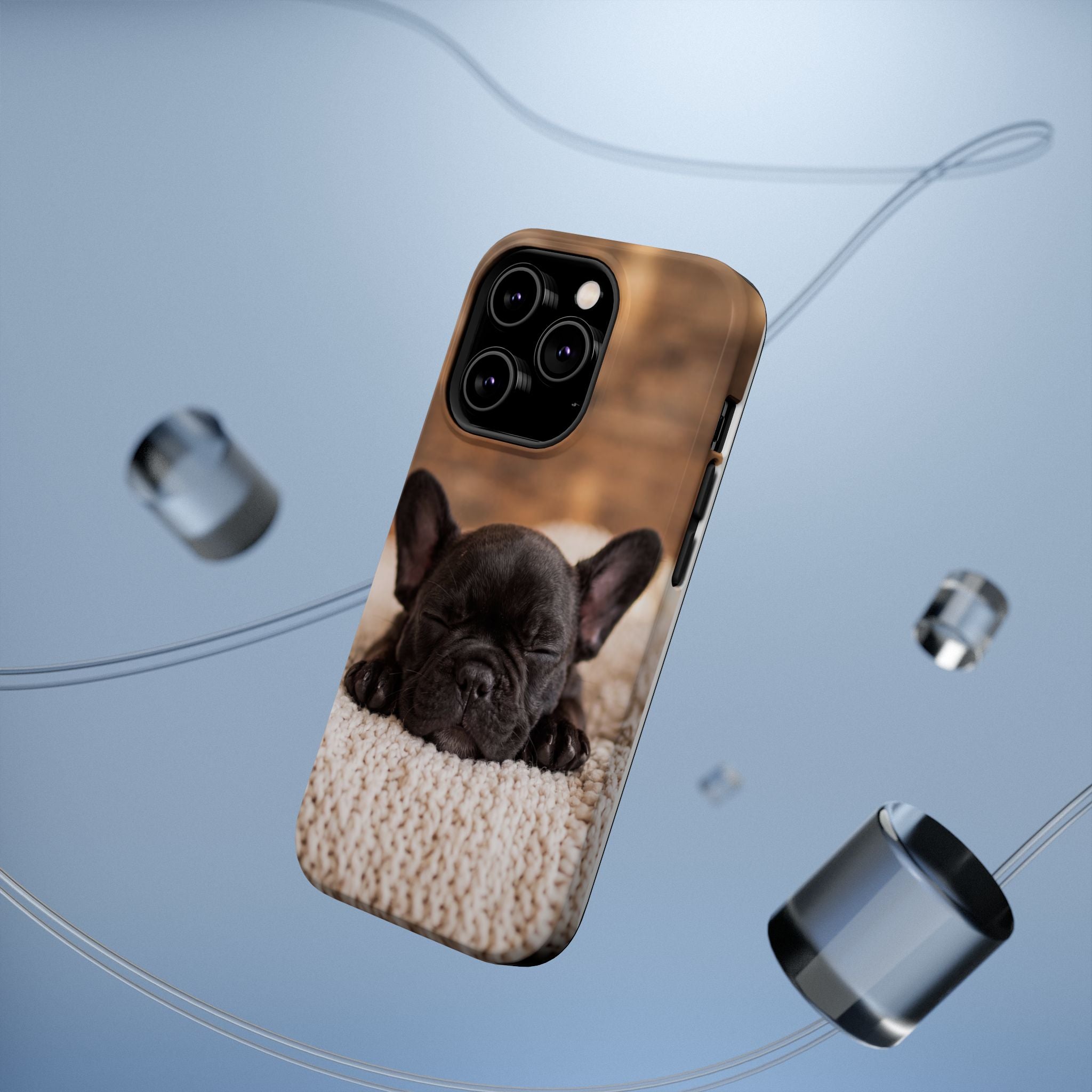 Sleepy French Bulldog Phone Case — Impact-Resistant Wireless Charging Cover