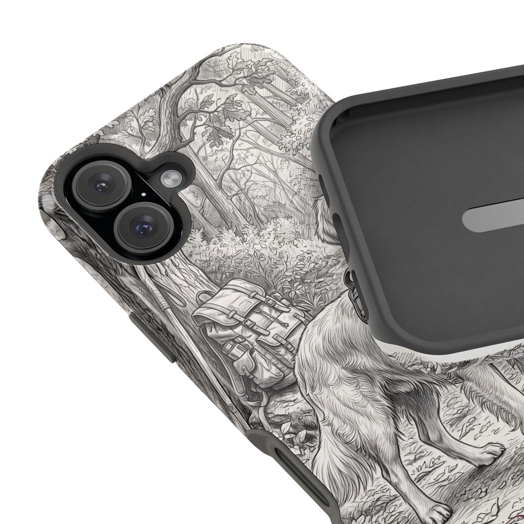 Personalized Golden Retriever Woodland Trail Phone Case — Wireless Charging Cover