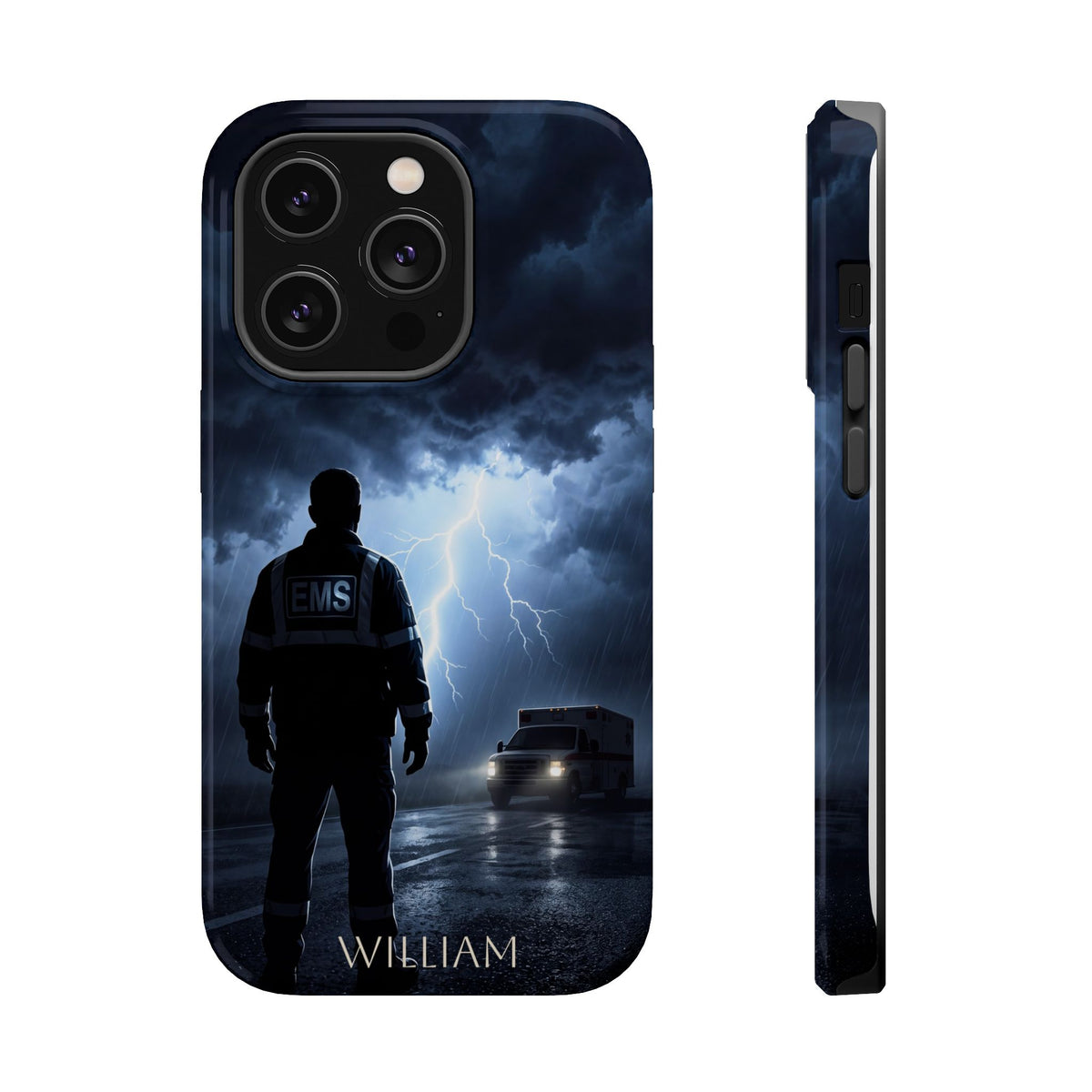 Personalized Lightning Storm EMS Phone Case — Wireless Charging Cover
