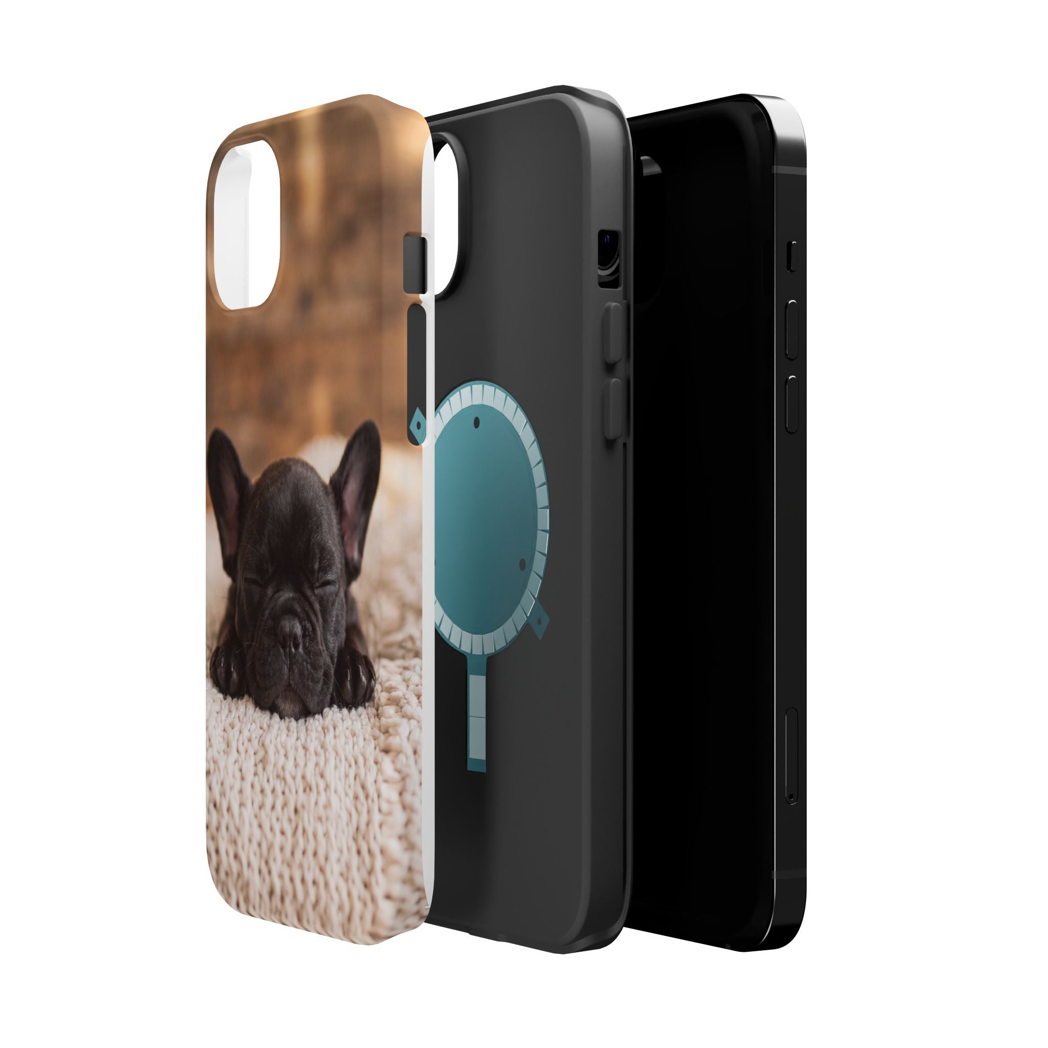 Sleepy French Bulldog Phone Case — Impact-Resistant Wireless Charging Cover