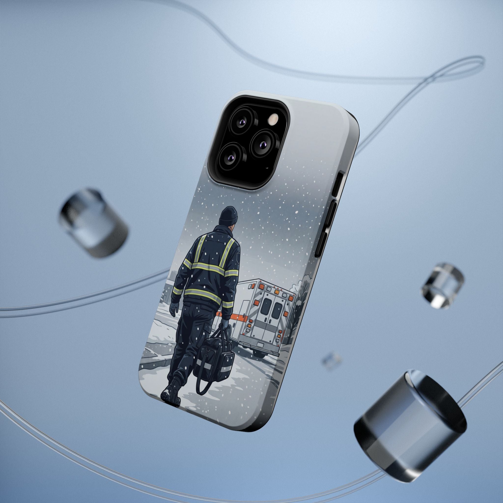 Bold Paramedic/EMT Portrait Phone Case — Magnetic Wireless Charging Cover