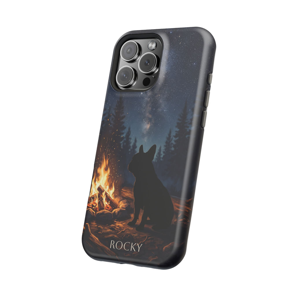 Personalized French Bulldog Campfire Phone Case — Wireless Charging Cover