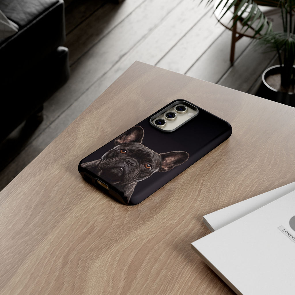 Front-Facing French Bulldog Phone Case | Dramatic Black Studio Portrait | Samsung & iPhone