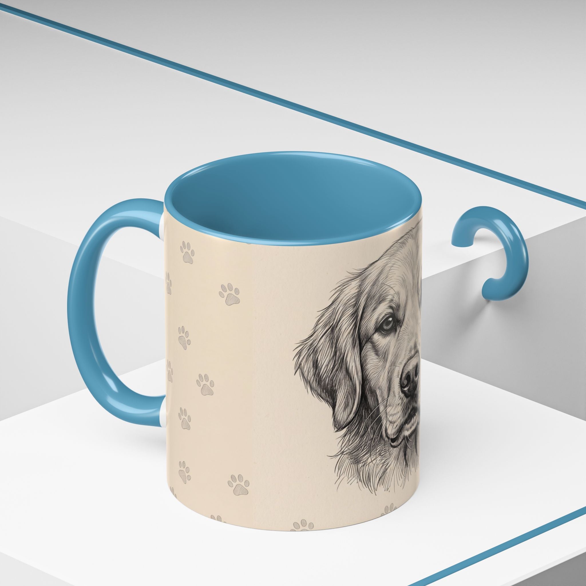 Golden Retriever Sketch Mug | Golden Retriever Lover Gift | Pencil Art Dog Coffee Mug