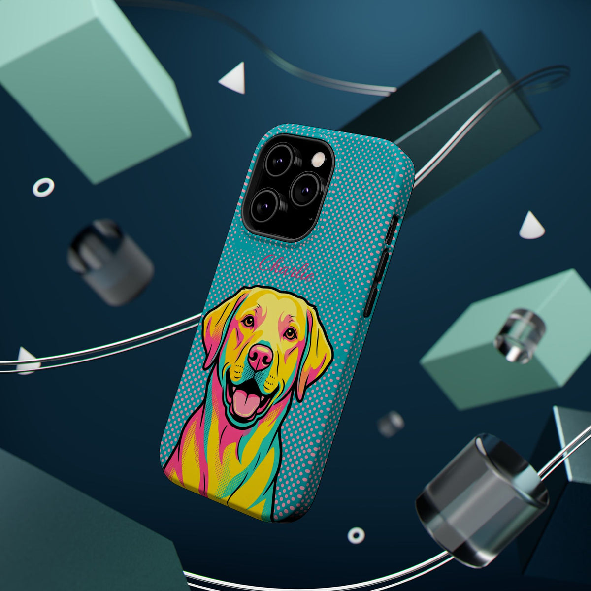 Personalized Pop Art Labrador Phone Case — Tough Magnetic Case with Wireless Charging