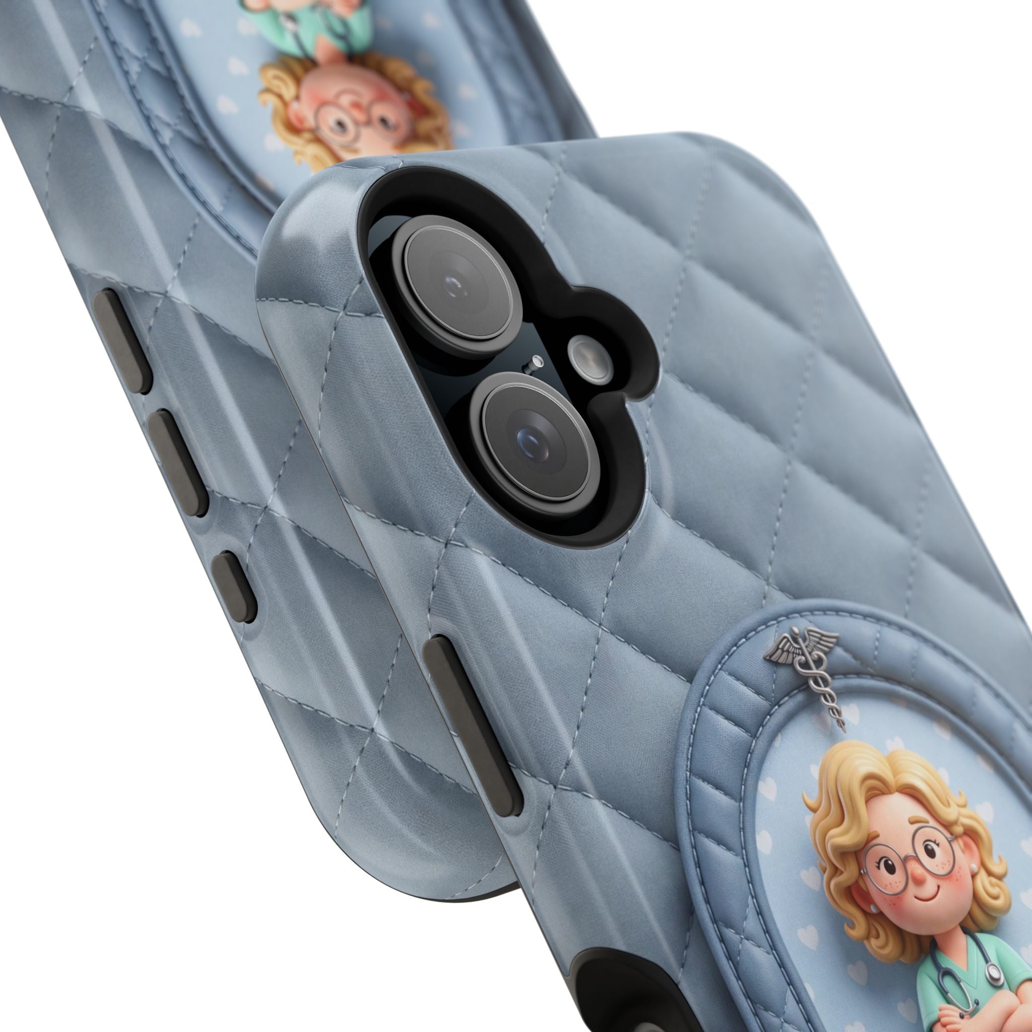 Personalized Quilted Nurse Phone Case — Wireless Charging Cover