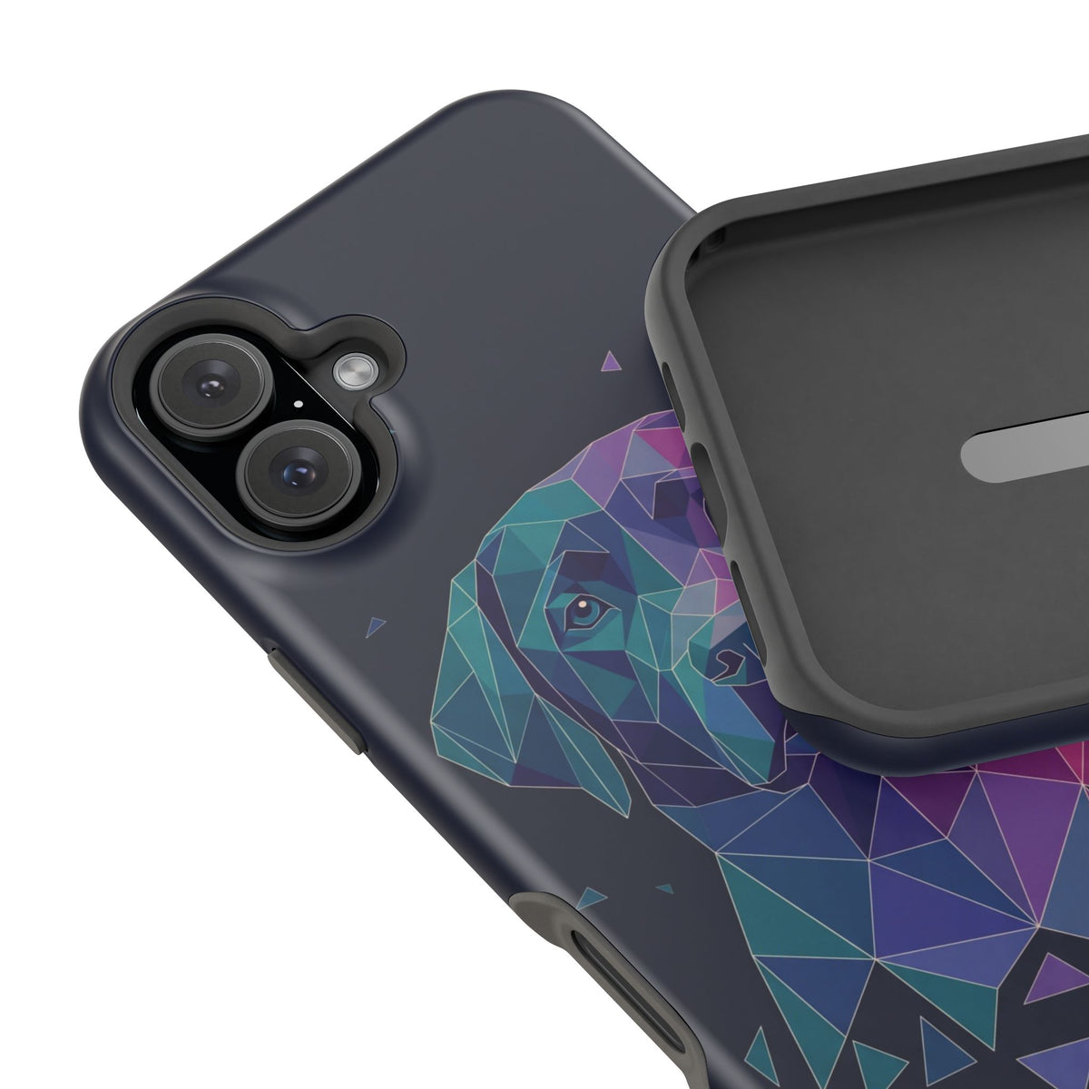 Geometric Labrador Phone Case — Tough Magnetic Case with Wireless Charging