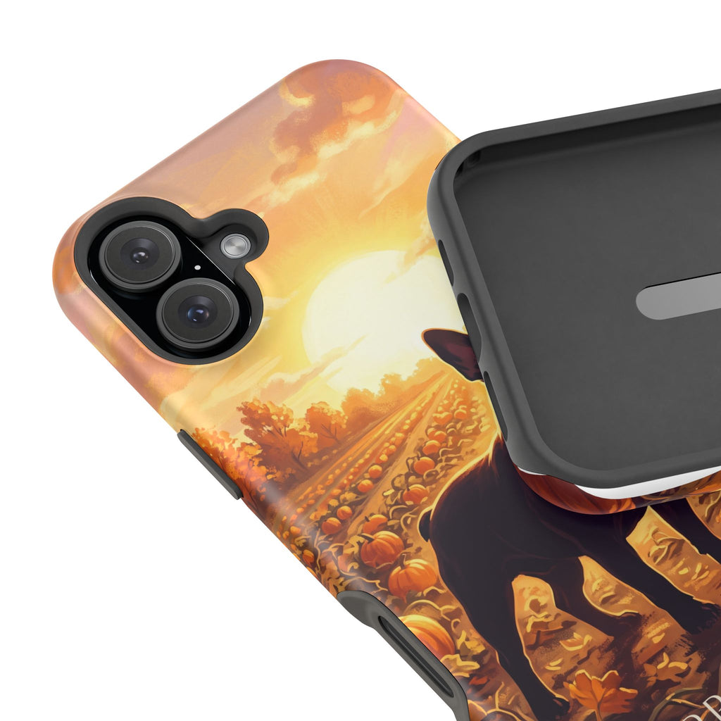 Personalized French Bulldog Pumpkin Patch Phone Case — Wireless Charging Cover