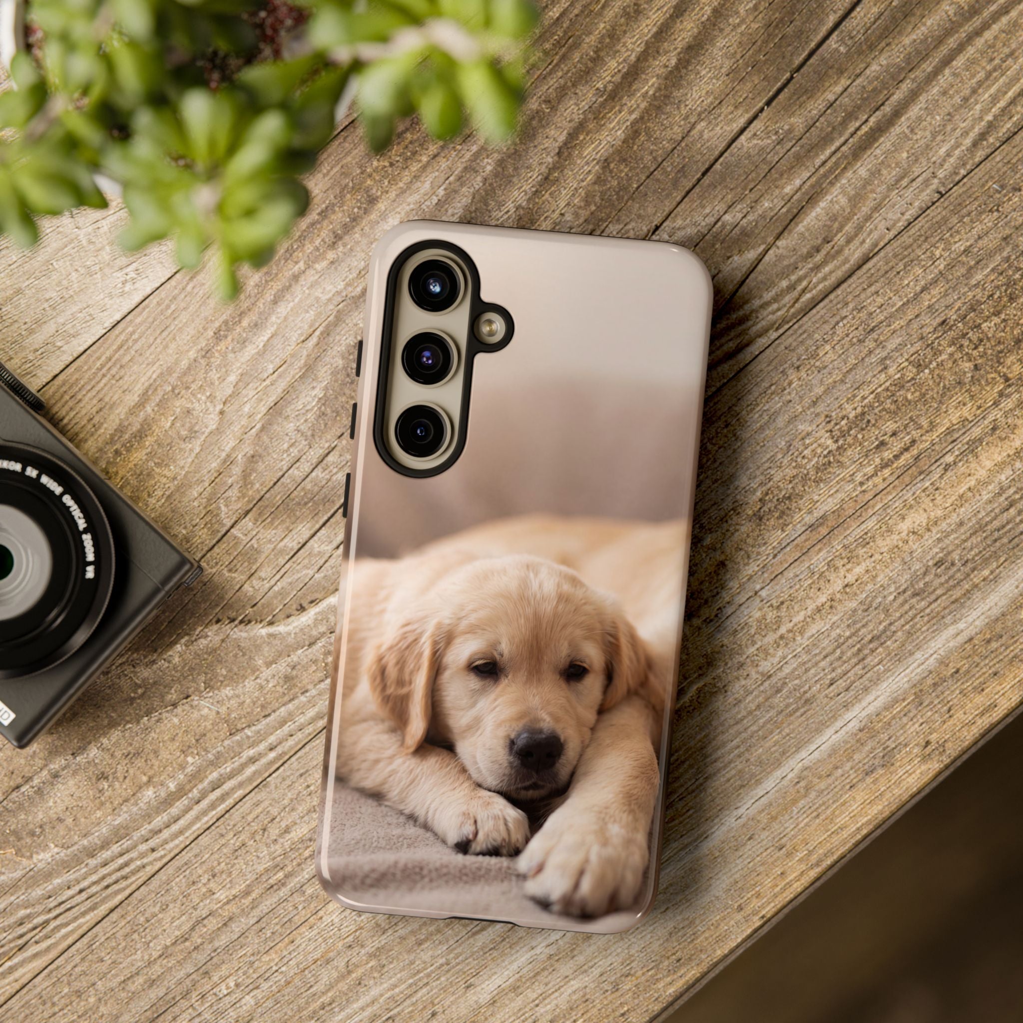 Sleepy Golden Retriever Puppy Phone Case | Cozy Cuddly Puppy Portrait | Samsung & iPhone