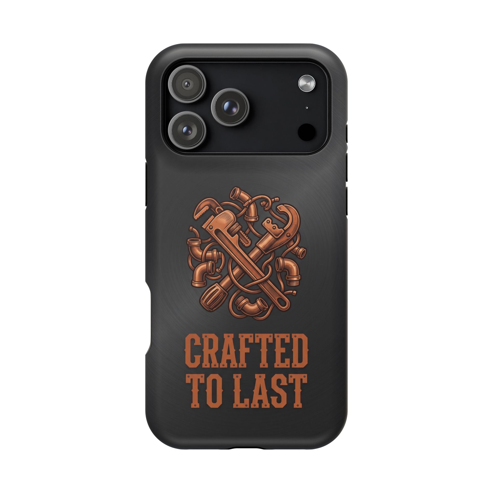 Crafted to Last Phone Case — Crossed Wrenches Wireless Charging Cover
