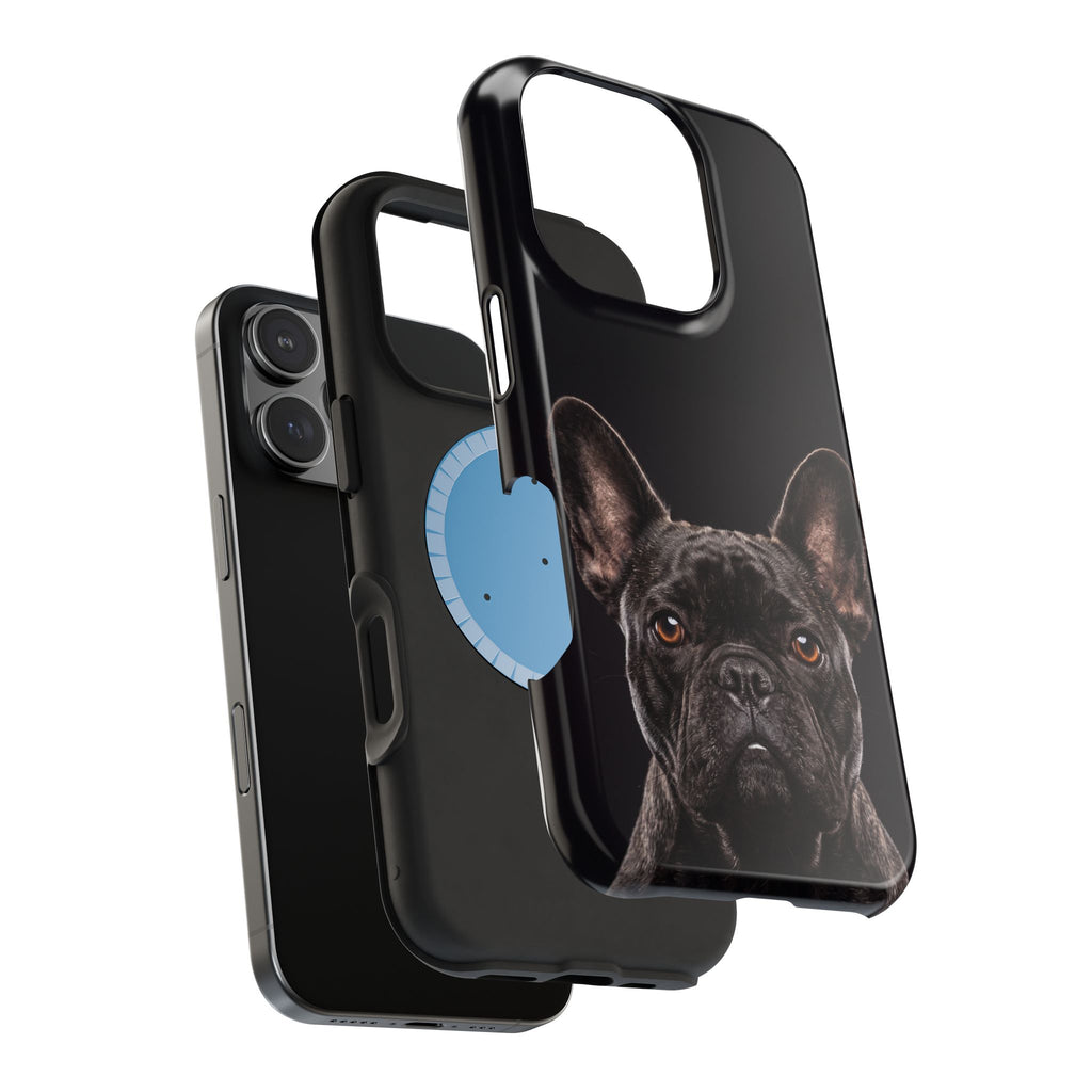 Black French Bulldog Phone Case — Impact-Resistant Wireless Charging Cover