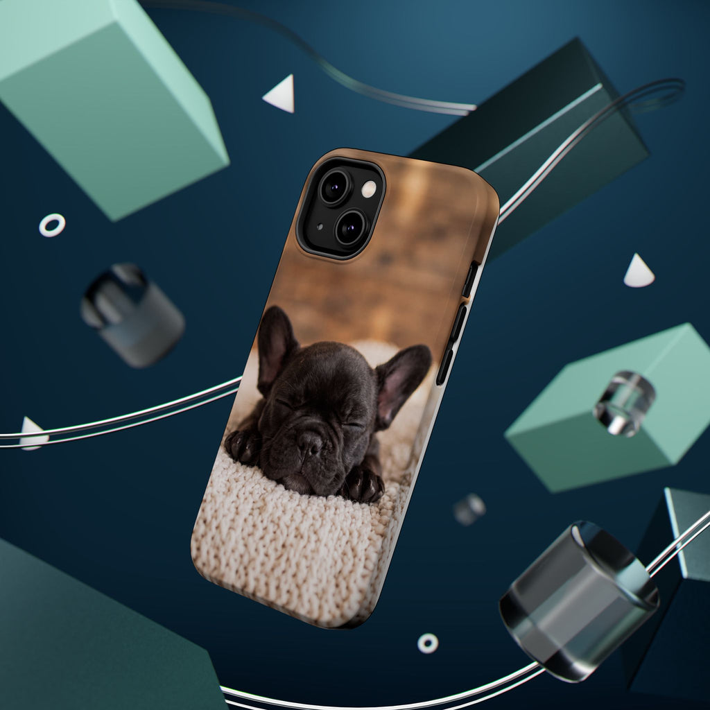 Sleepy French Bulldog Phone Case — Impact-Resistant Wireless Charging Cover