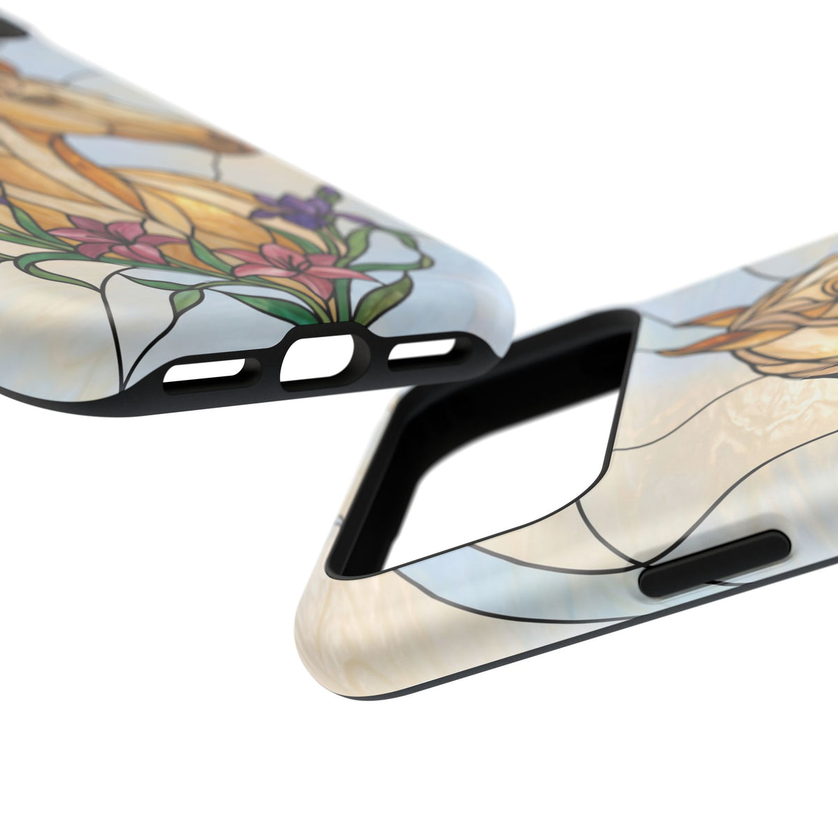 Floral Stained Glass Horse Phone Case — Tough Magnetic Case with Wireless Charging