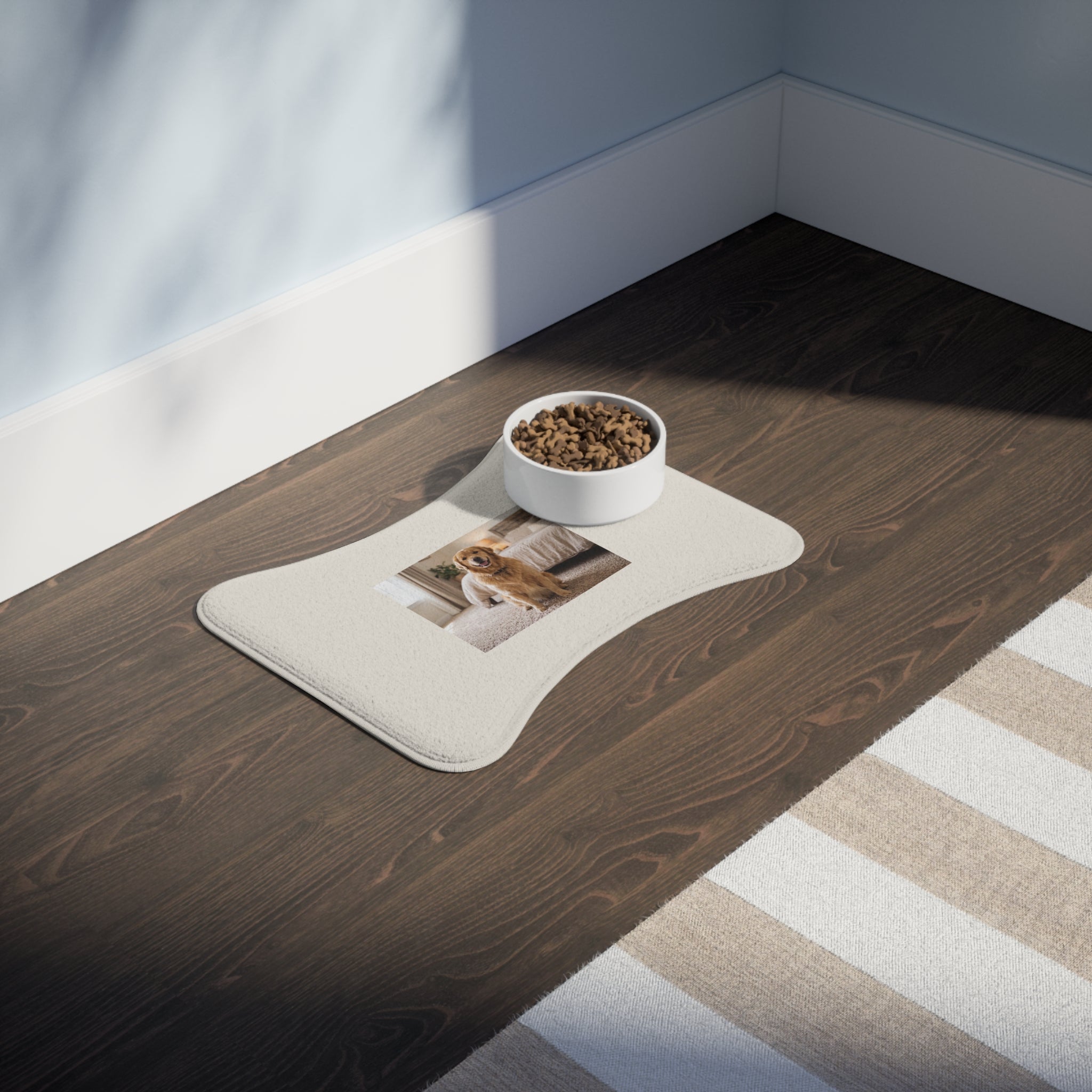 Golden Retriever Pet Bowl Mat | Non-Slip Dog Feeding Placemat