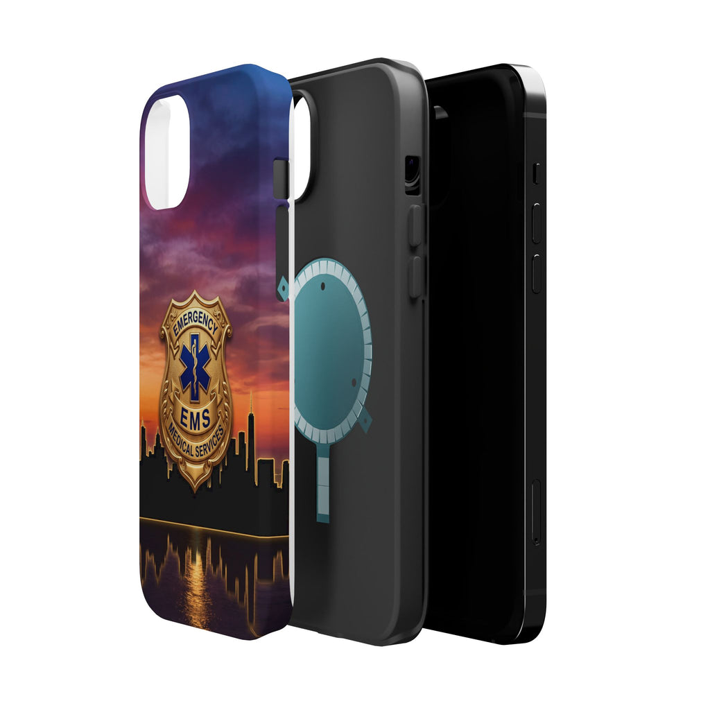 EMS Badge Sunset Skyline Phone Case — Magnetic Wireless Charging Cover
