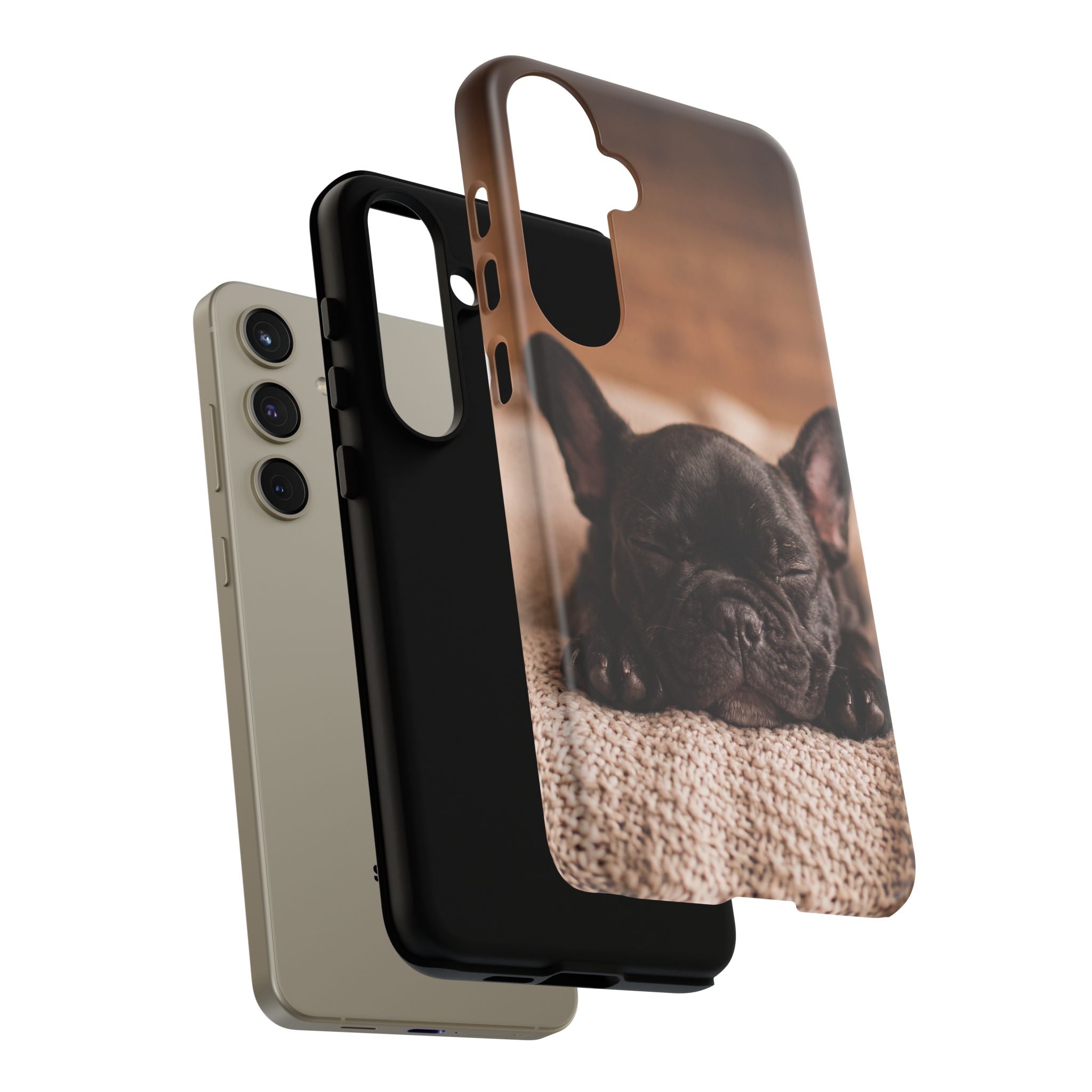 Sleeping French Bulldog Phone Case | Cozy Frenchie Resting on Blanket | iPhone & Samsung