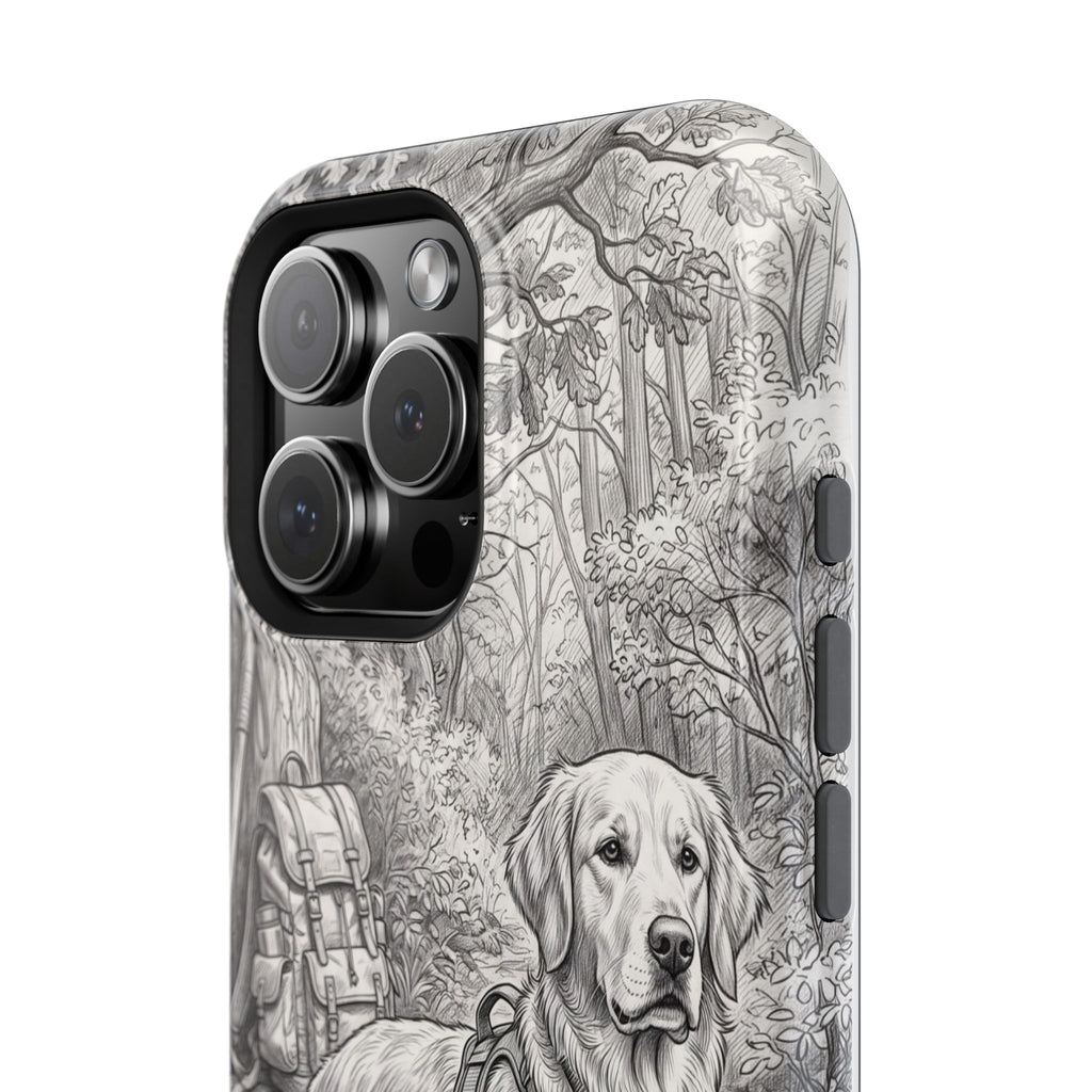 Personalized Golden Retriever Woodland Trail Phone Case — Wireless Charging Cover