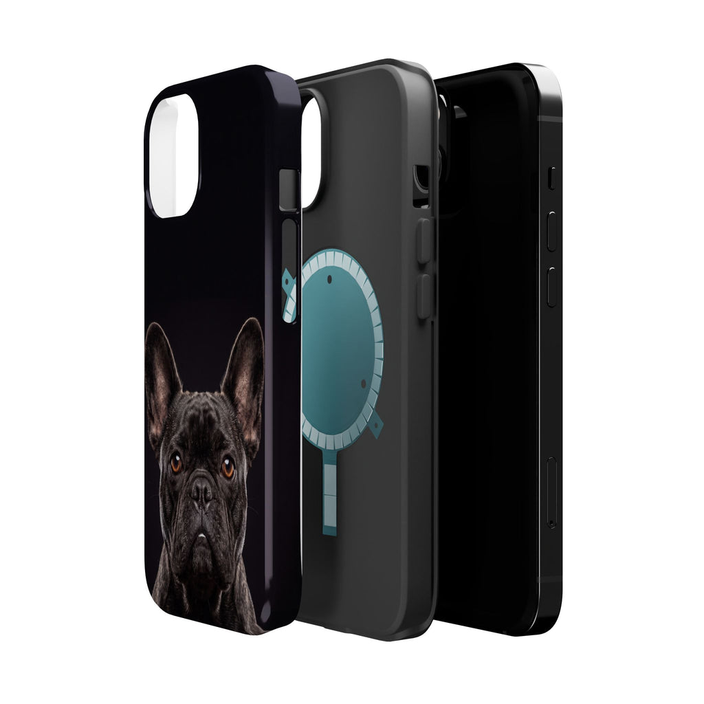 Black French Bulldog Phone Case — Impact-Resistant Wireless Charging Cover