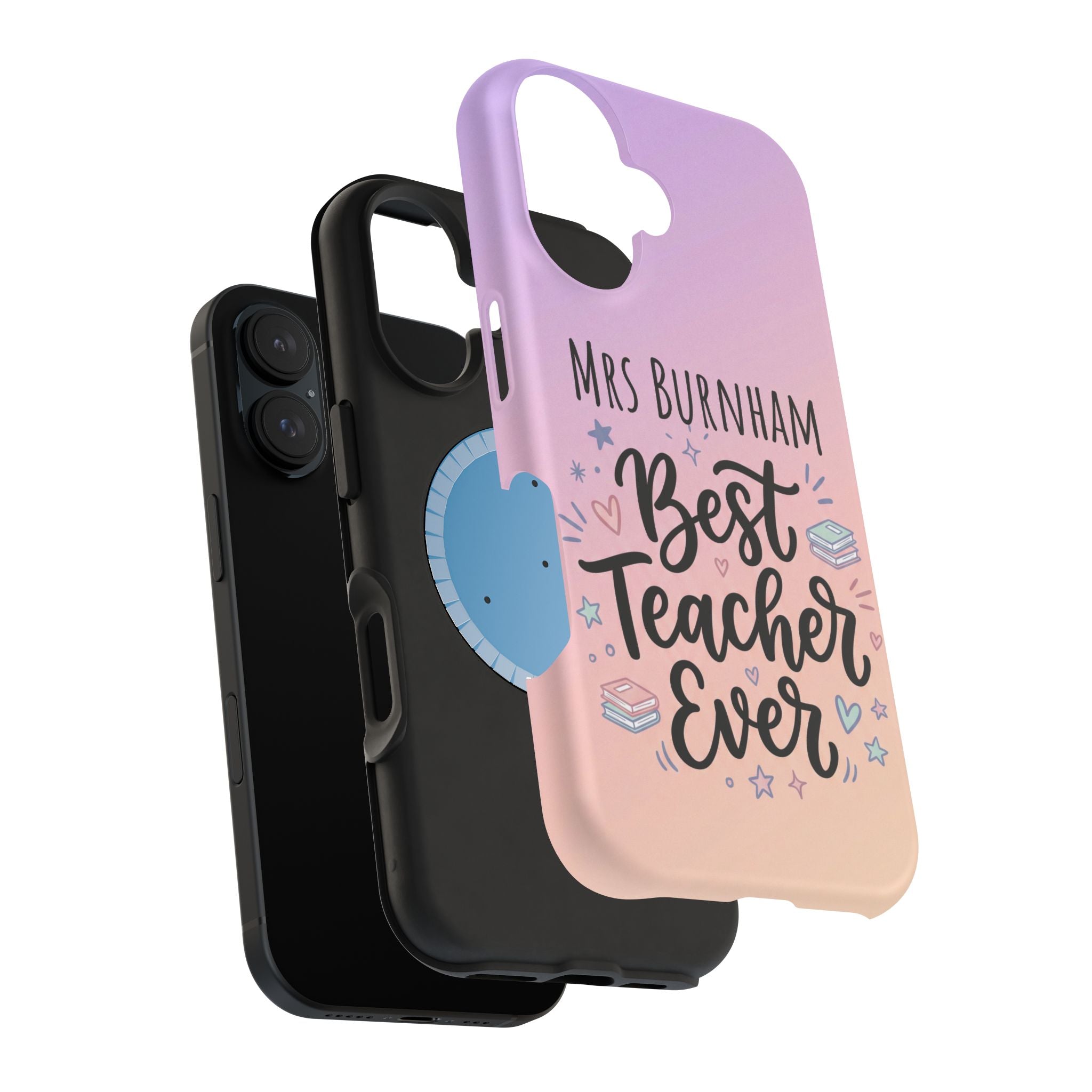 Best Teacher Ever Personalized Phone Case — Wireless Charging Cover