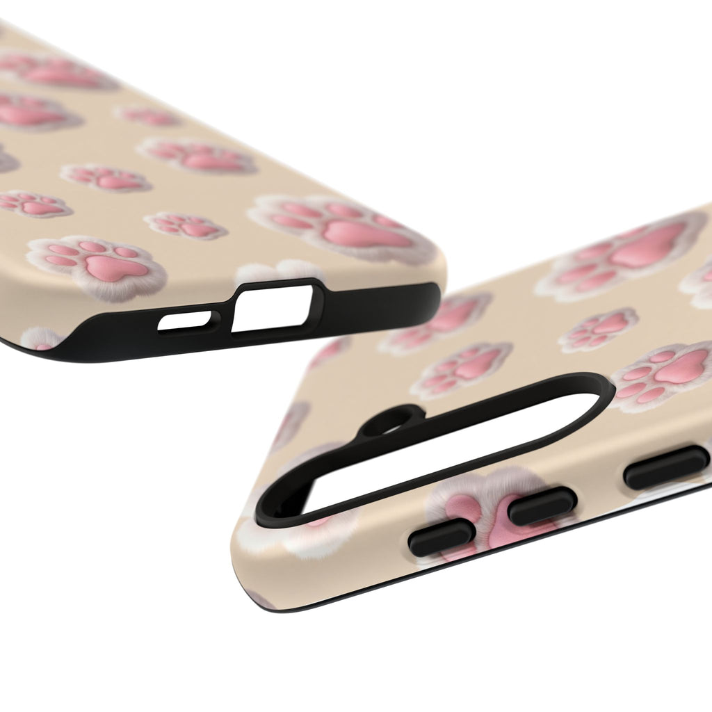 Golden Retriever Paw Print Phone Case | Cute Pink Paw Pattern for Dog Lovers | iPhone & Samsung