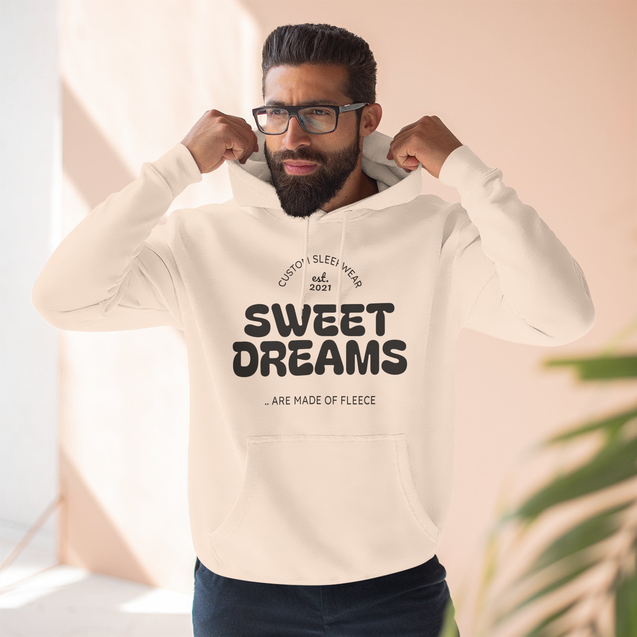 Sweet Dreams Hoodie — Cozy Fleece Pullover with Retro Script